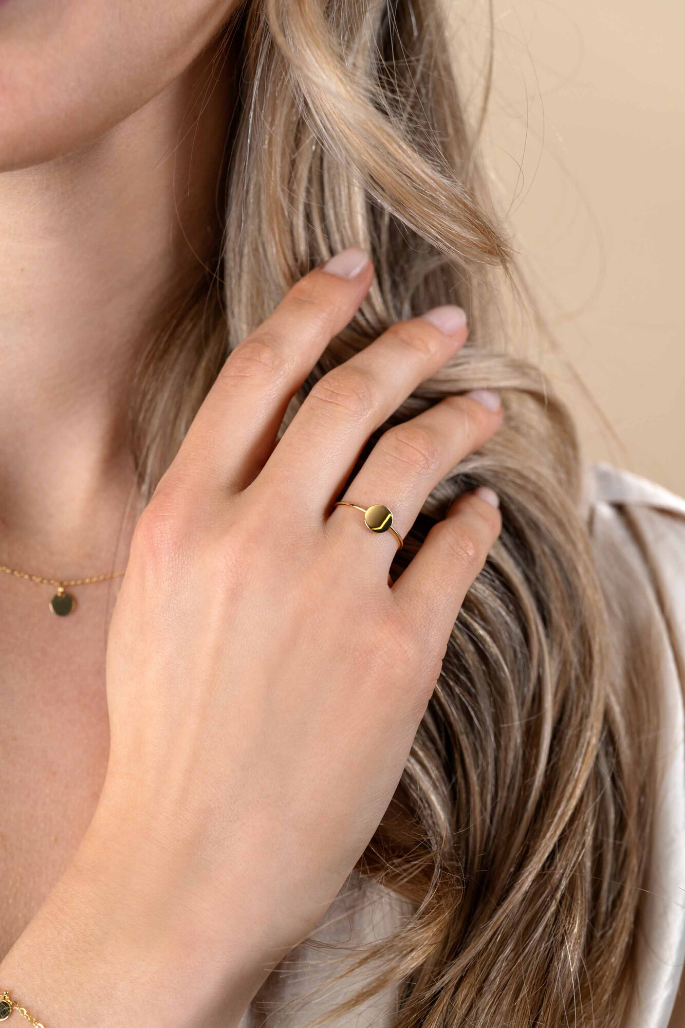 ZINZI Gold 14 karaat gouden ring glad rond ZGR215C