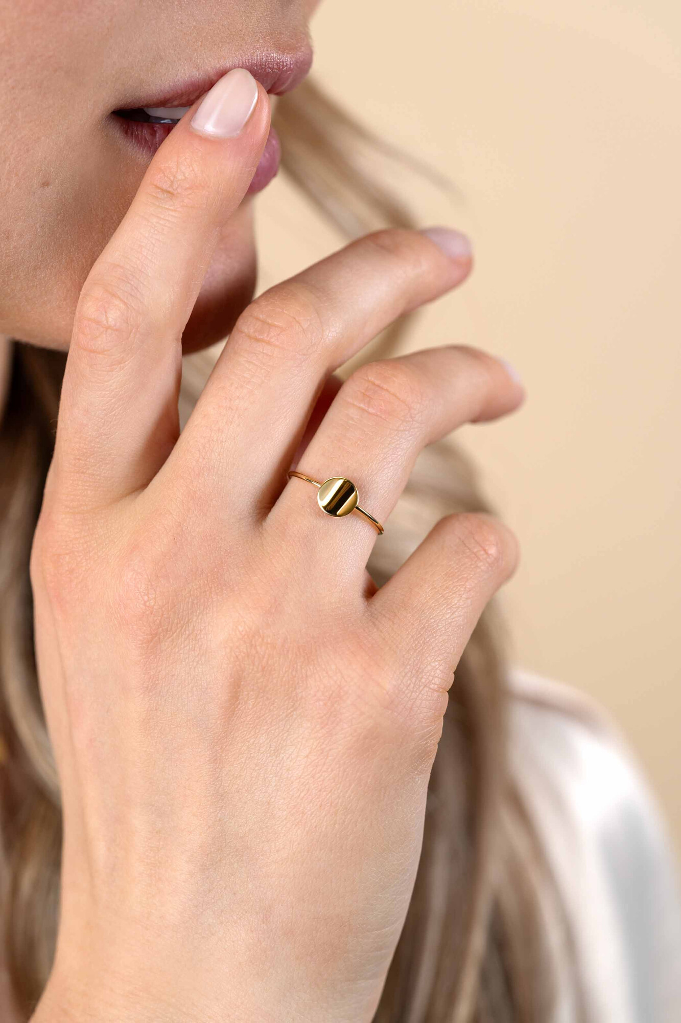 ZINZI Gold 14 karaat gouden ring glad rond ZGR215C