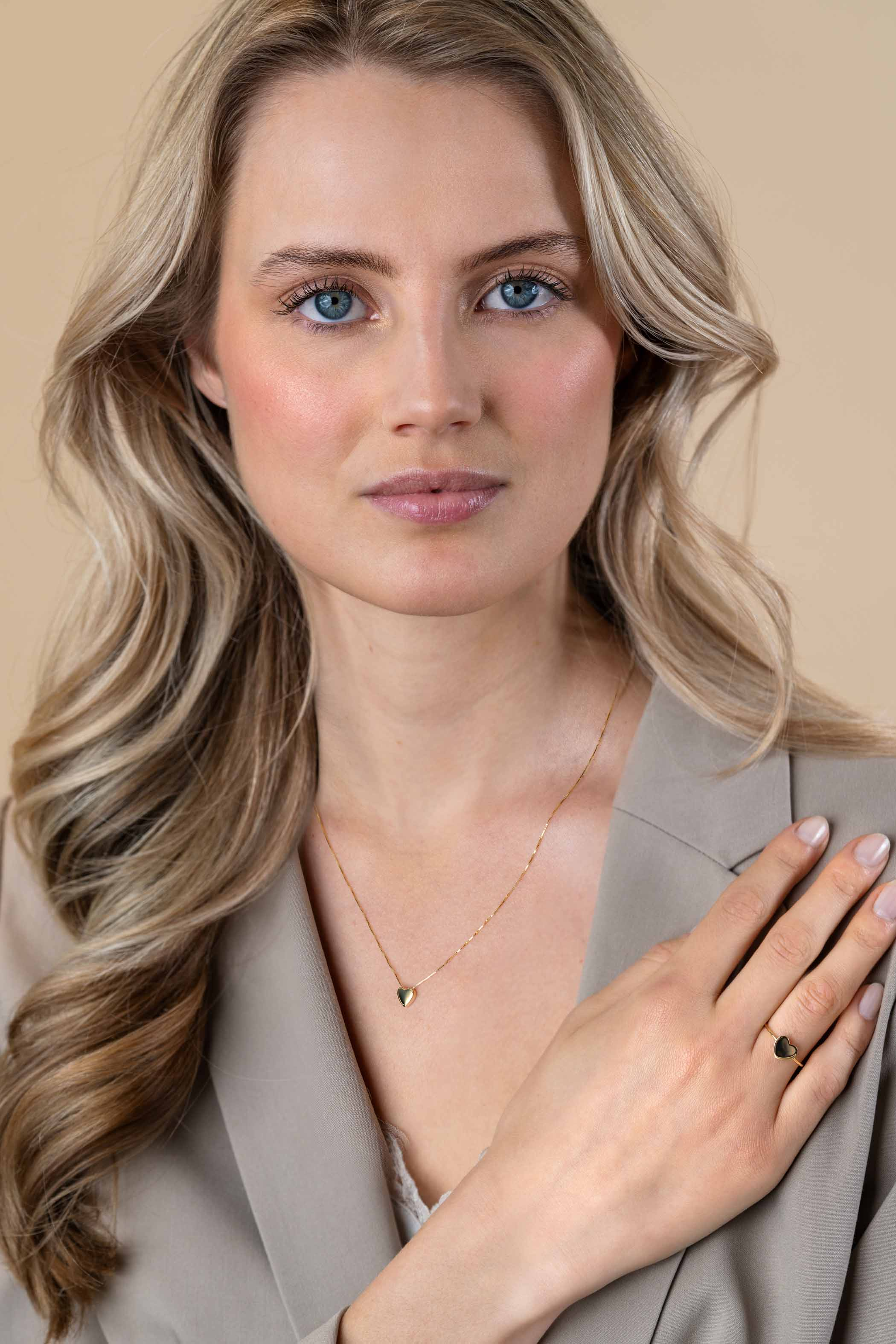 ZINZI Gold 14 karaat gouden ring met glanzend hartje ZGR486
C