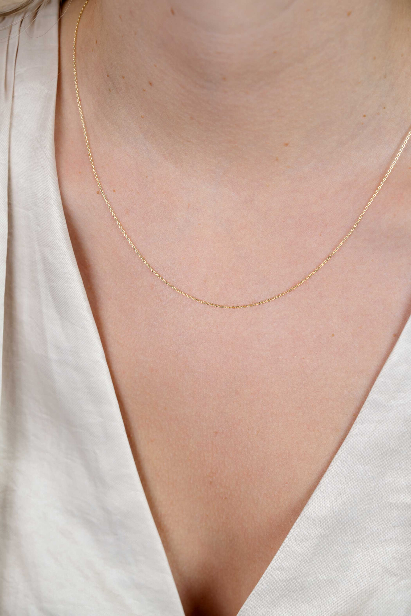45cm ZINZI Gold 14 krt anker ketting 0,9mm breed, ideaal om je hanger aan te bevestigen ZGLA45-09