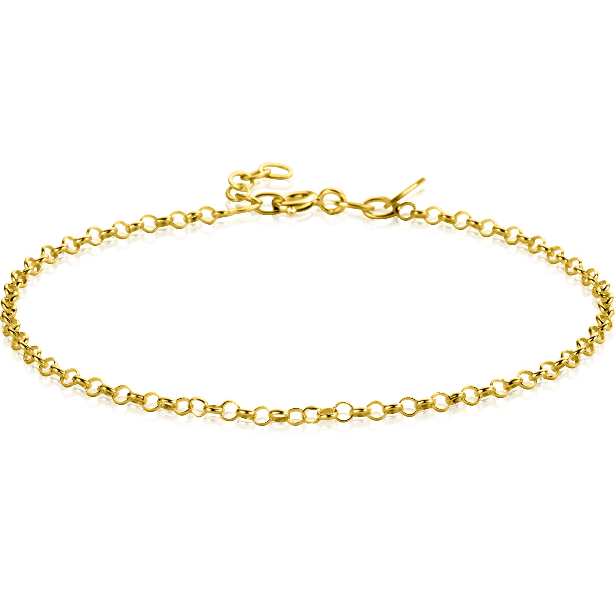 ZINZI Gold 14 krt gouden jasseron armband 2,2mm breed 18-20cm ZGA441
