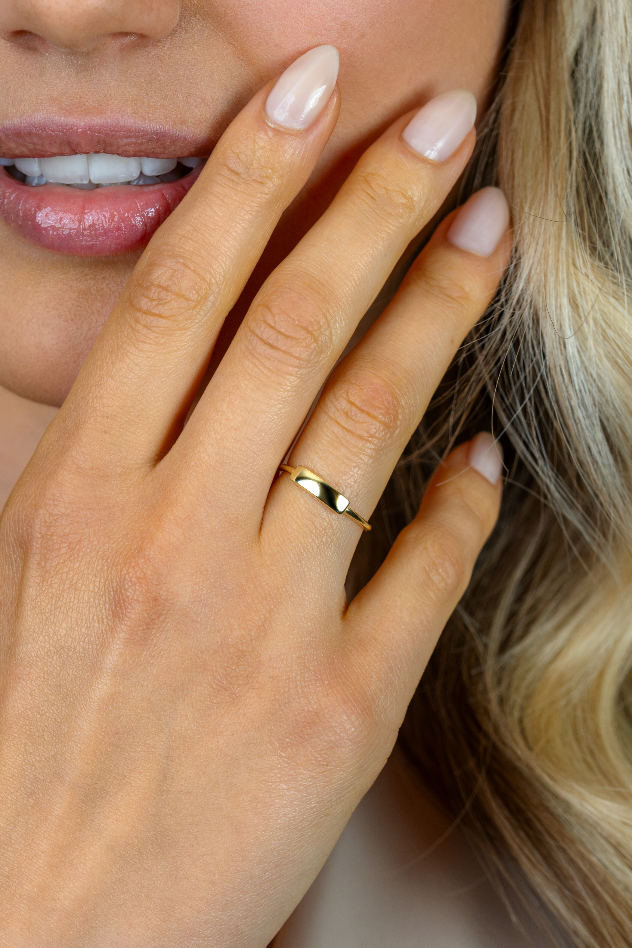 ZINZI Gold 14 krt gouden ring met glad staafje ZGR553C
