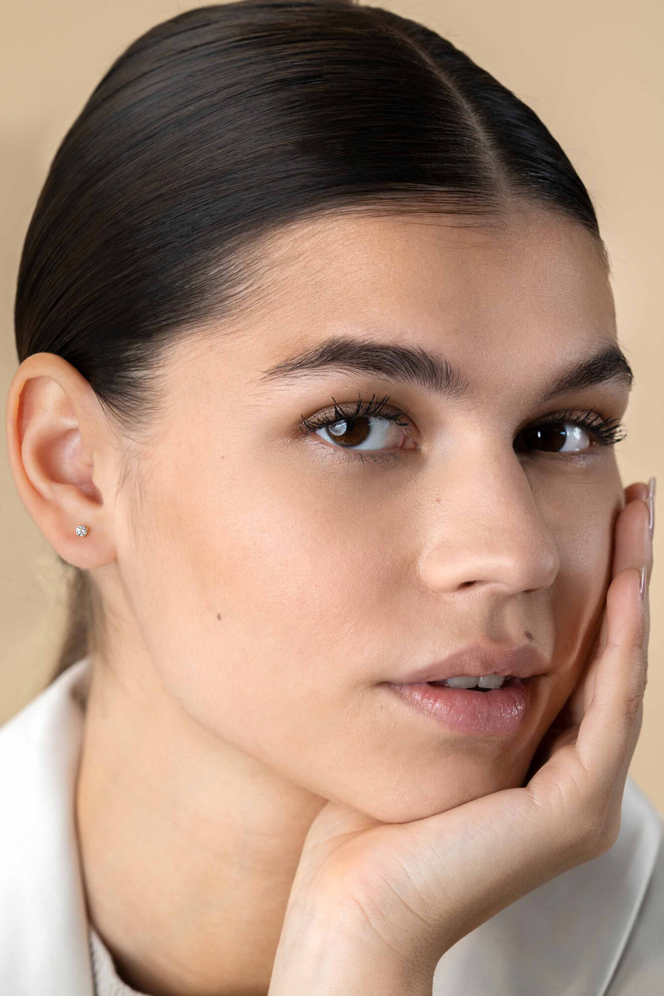 3mm ZINZI Gold 14 krt gouden oorknopjes bezet met een witte zirconia in vierpootszetting ZGO475
