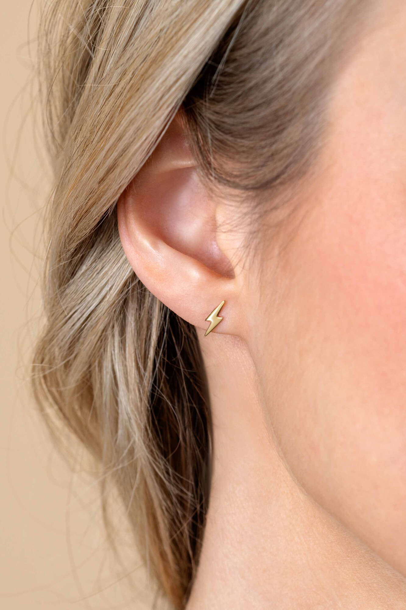 10mm ZINZI Gold 14 krt gouden oorknoppen met bliksemschicht ZGO402