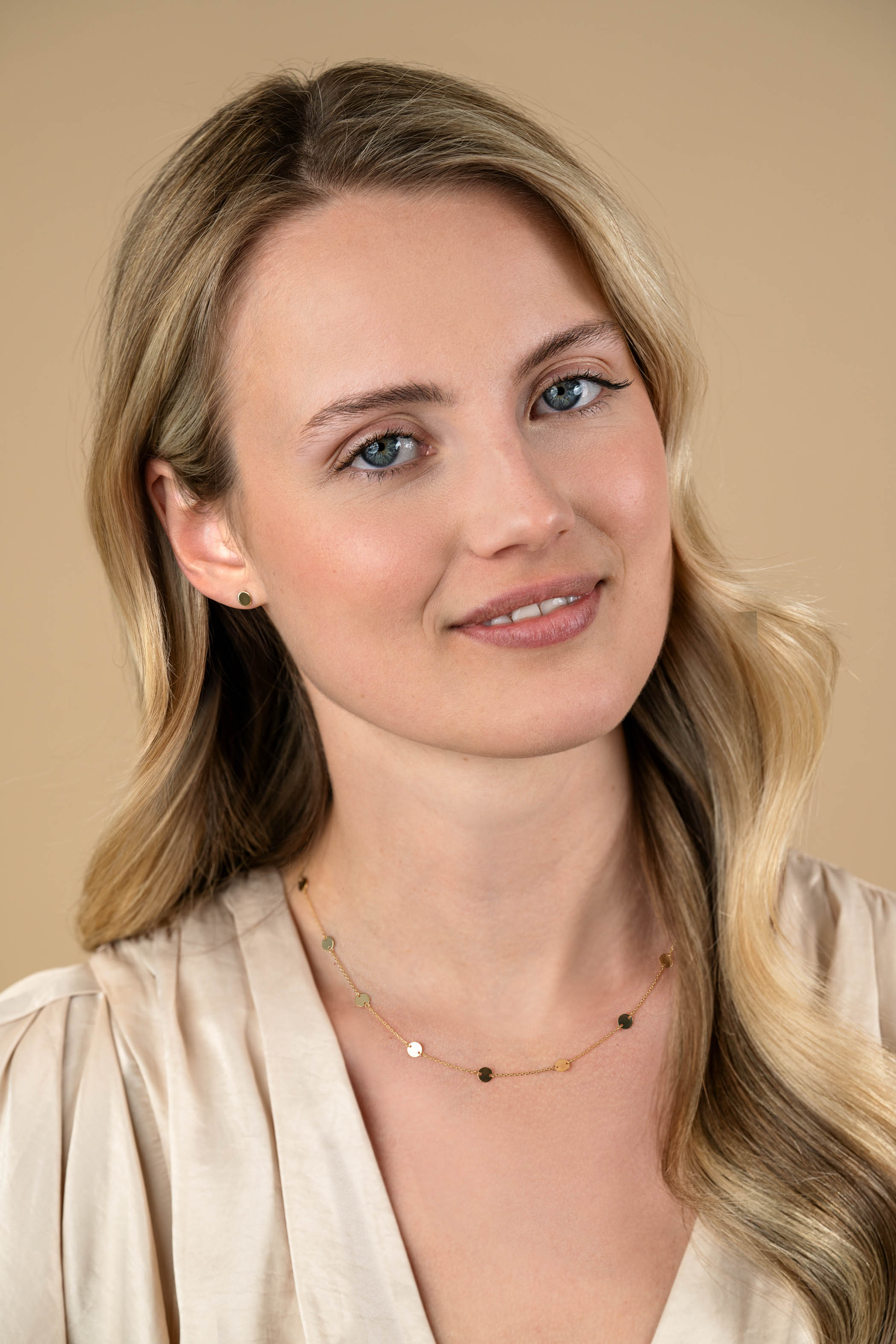 5mm ZINZI Gold 14 karaat gouden oorknoppen glad rond 5mm ZGO503
