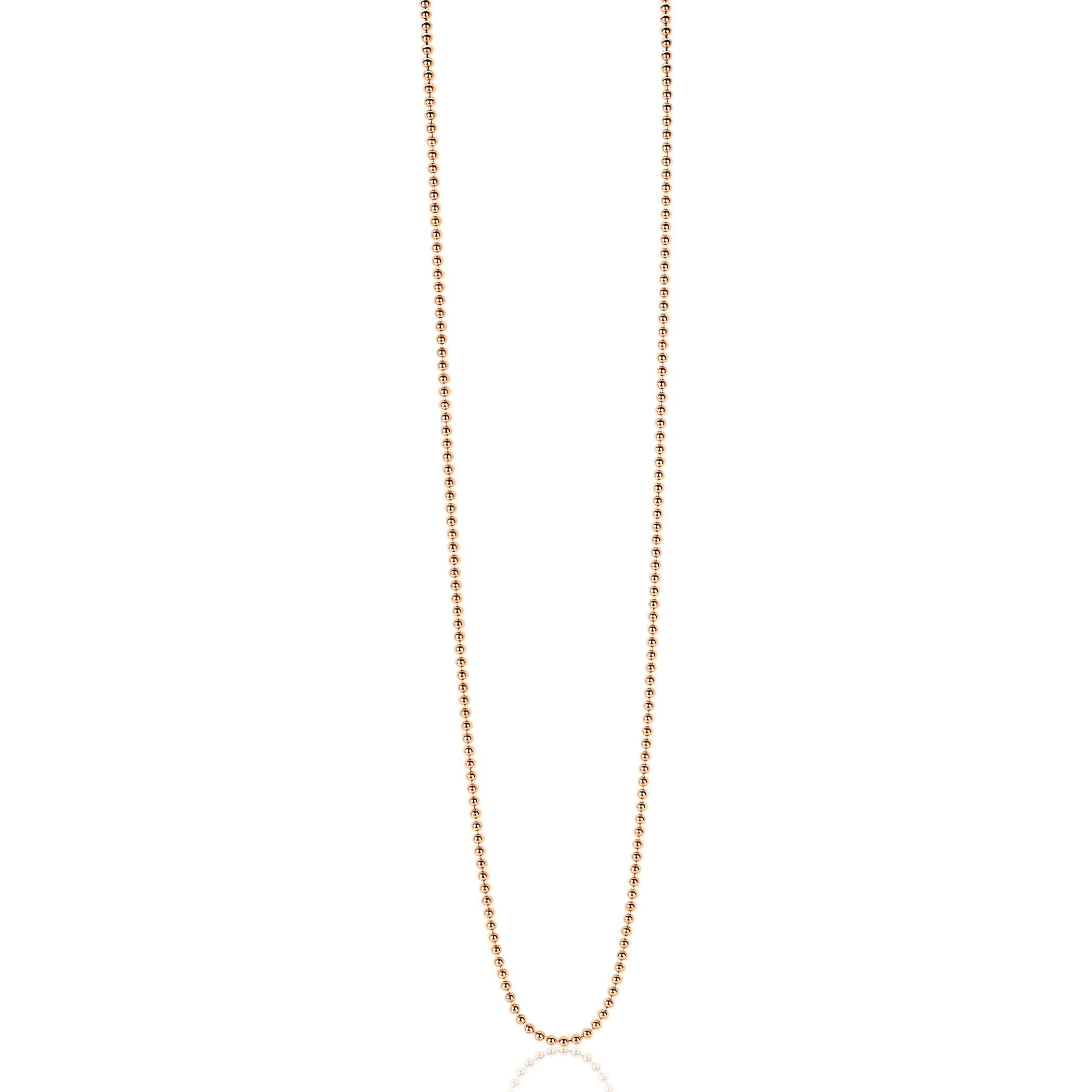 70cm ZINZI zilveren bolletjes ketting rosé verguld ZILC-B70R