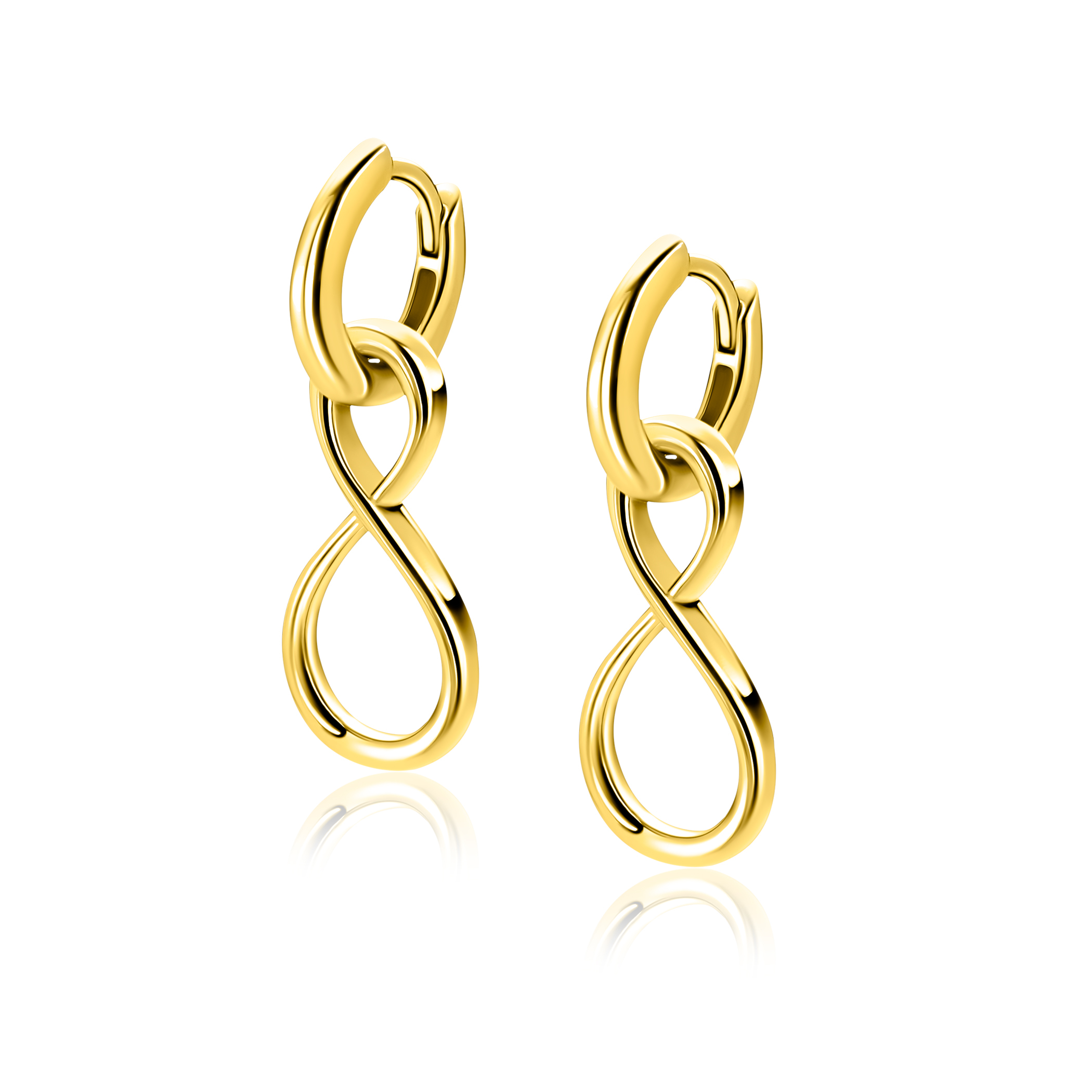 20mm ZINZI gold plated zilveren oorbedels infinity ZICH2717G (zonder oorringen)