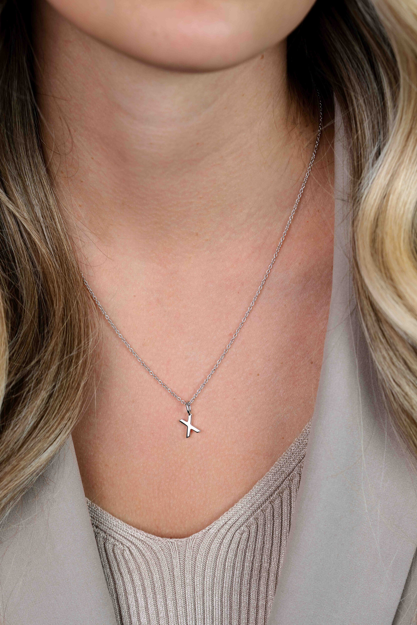 ZINZI zilveren letter hanger X ZIH2140X