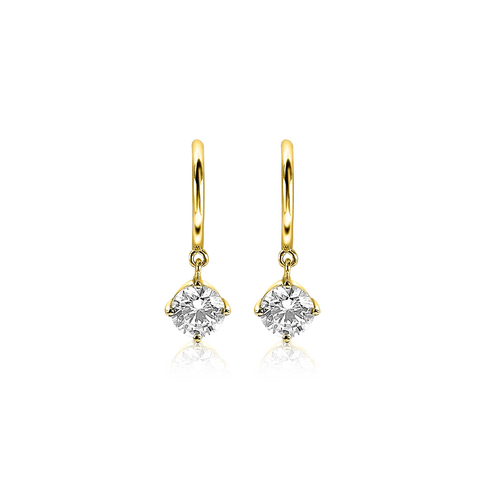 ZINZI zilveren oorsieraden geelverguld witte zirconia ZIO1980G