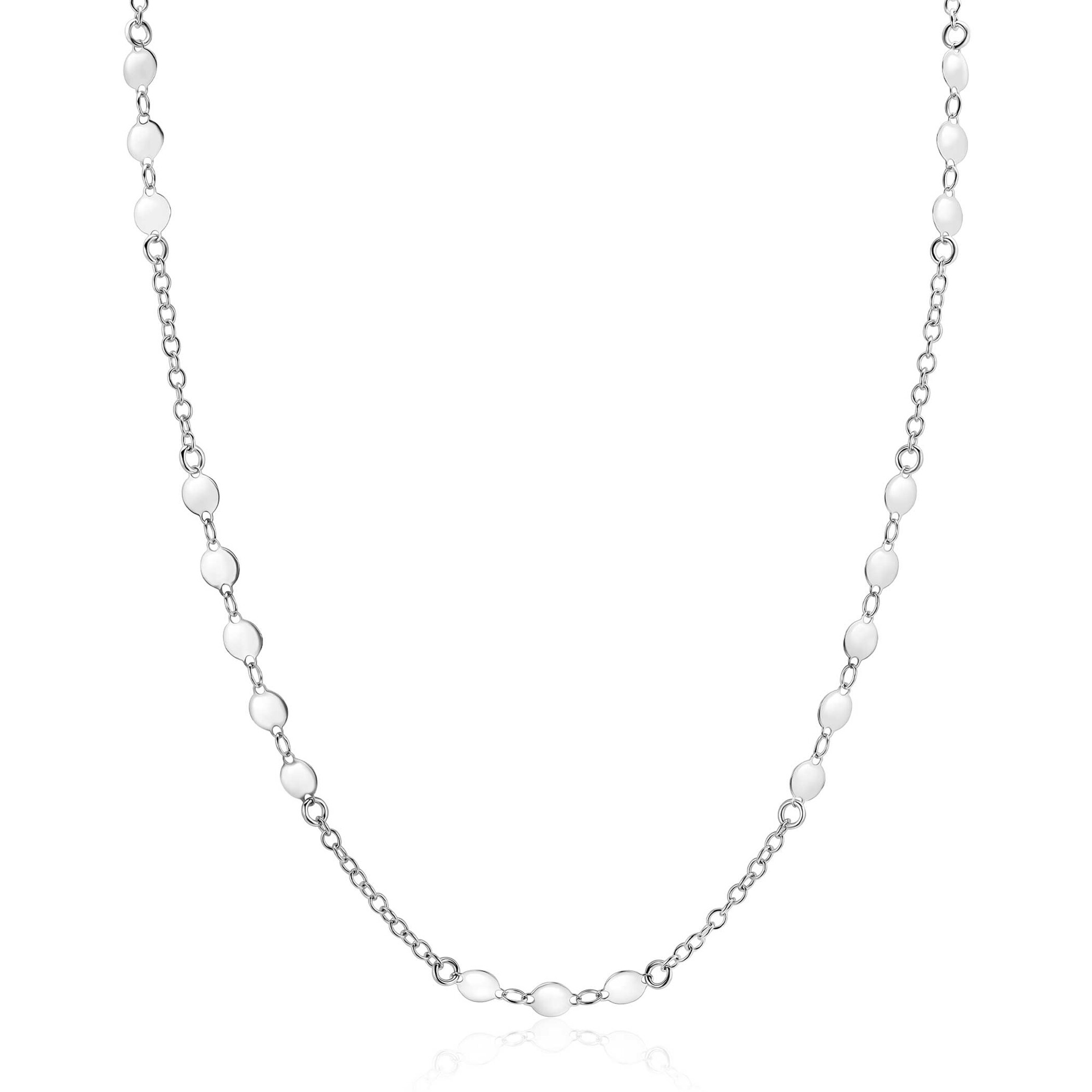 ZINZI zilveren ketting met gladde ronde elementen 4mm 42-45 cm ZIC-BF151
