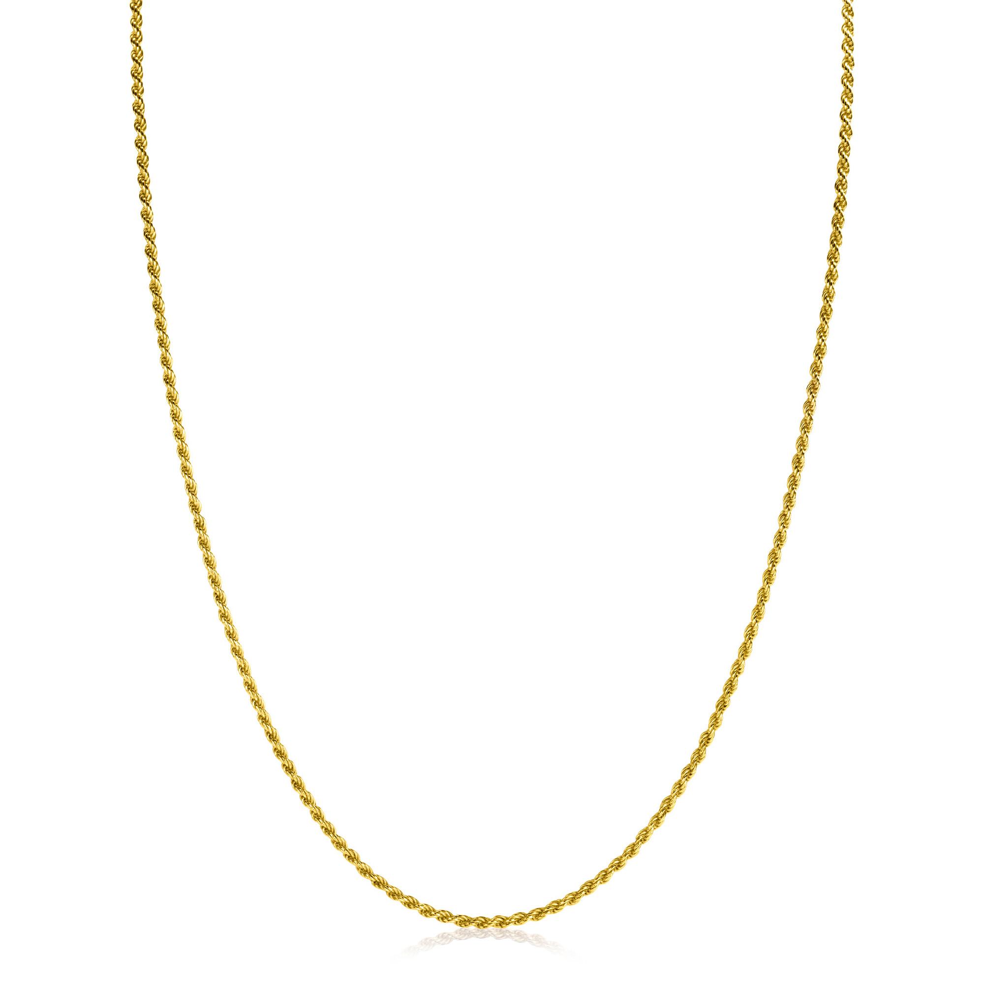 70cm ZINZI gold plated zilveren koord ketting ZILC-K70G