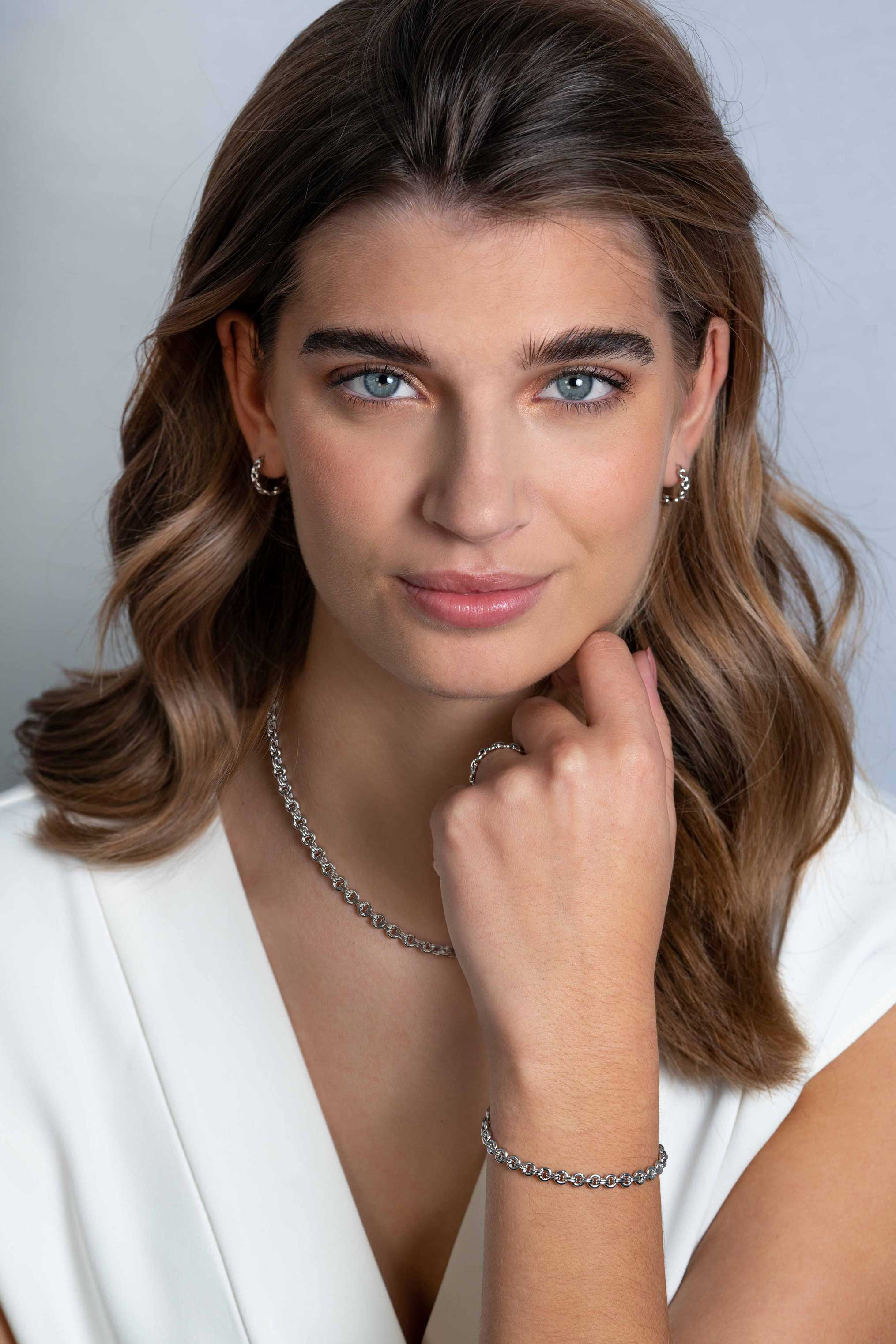 ZINZI zilveren ring met ronde schakels ZIR2239C