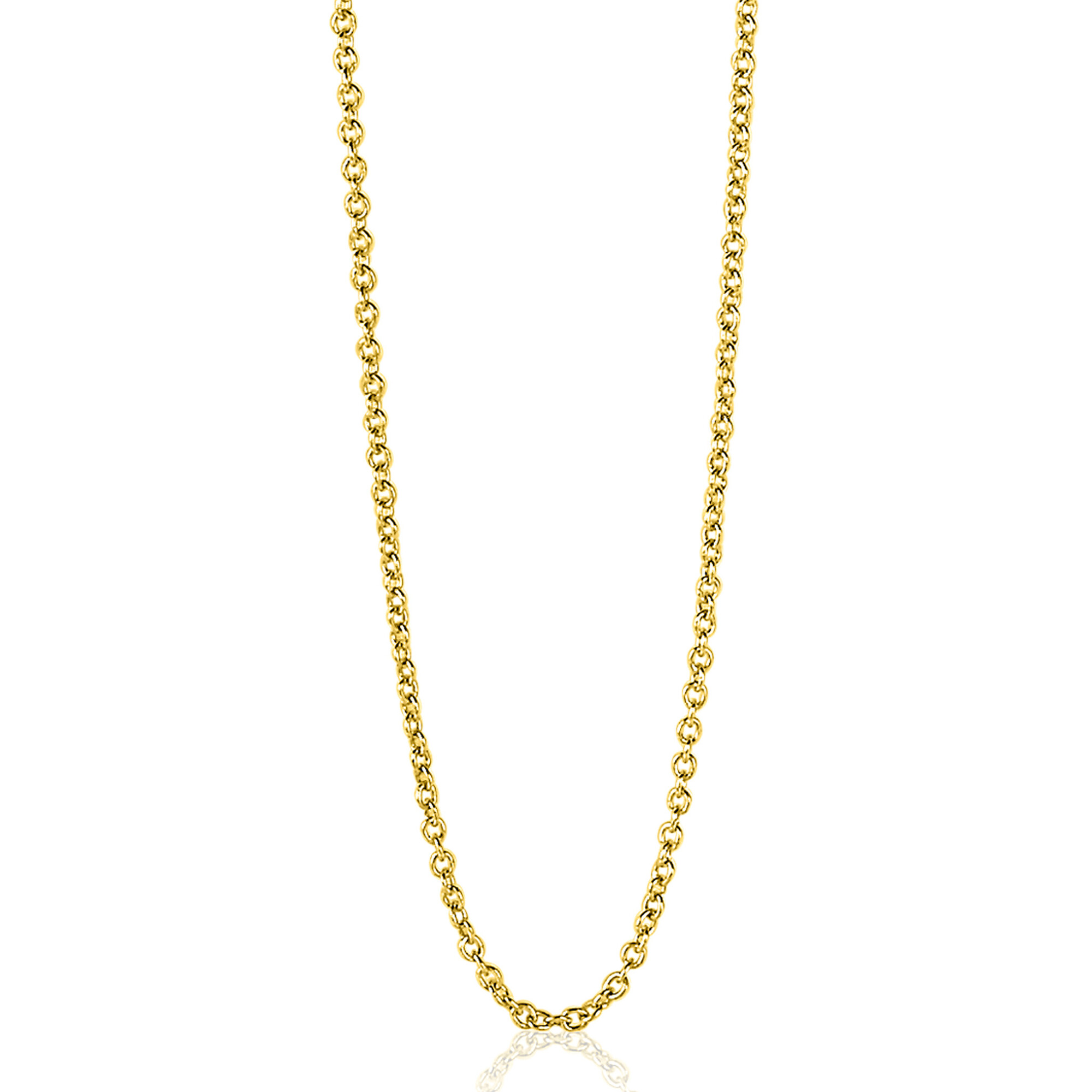 80cm ZINZI zilveren anker ketting geel verguld ZILC-A80G