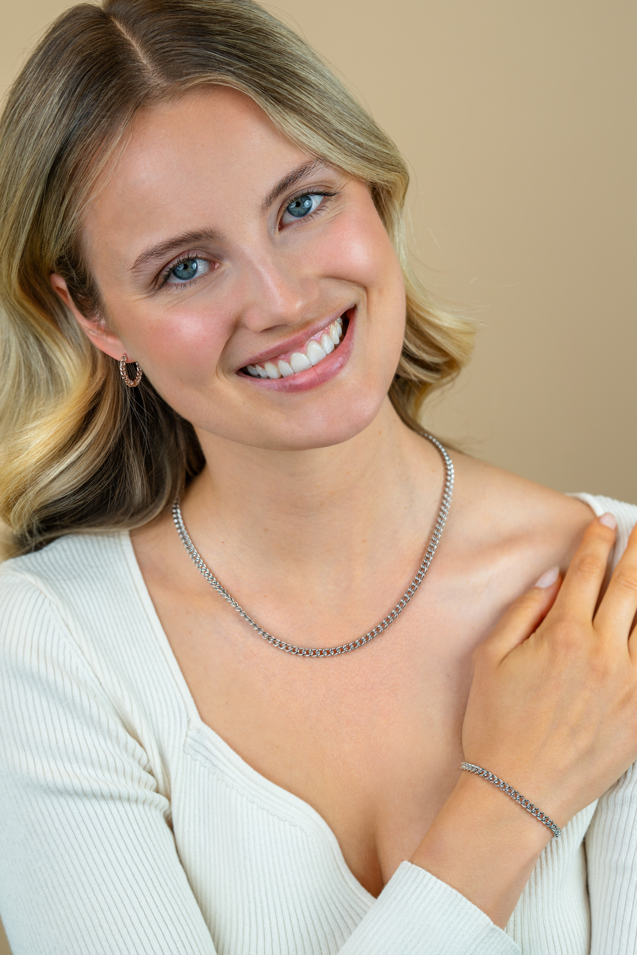 ZINZI zilveren gourmet armband 4,5mm breed 18,5cm ZIA1414