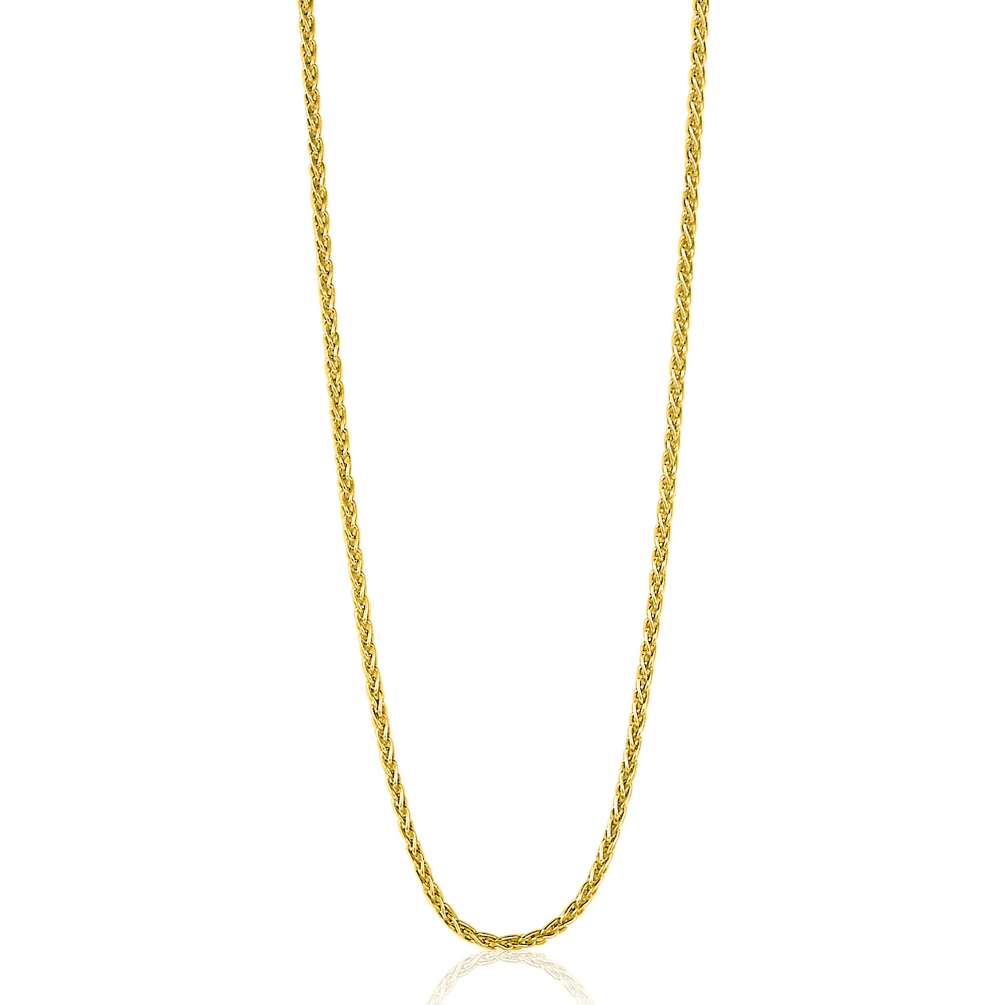 70 cm ZINZI zilveren palmier ketting geel verguld ZILC-P70G