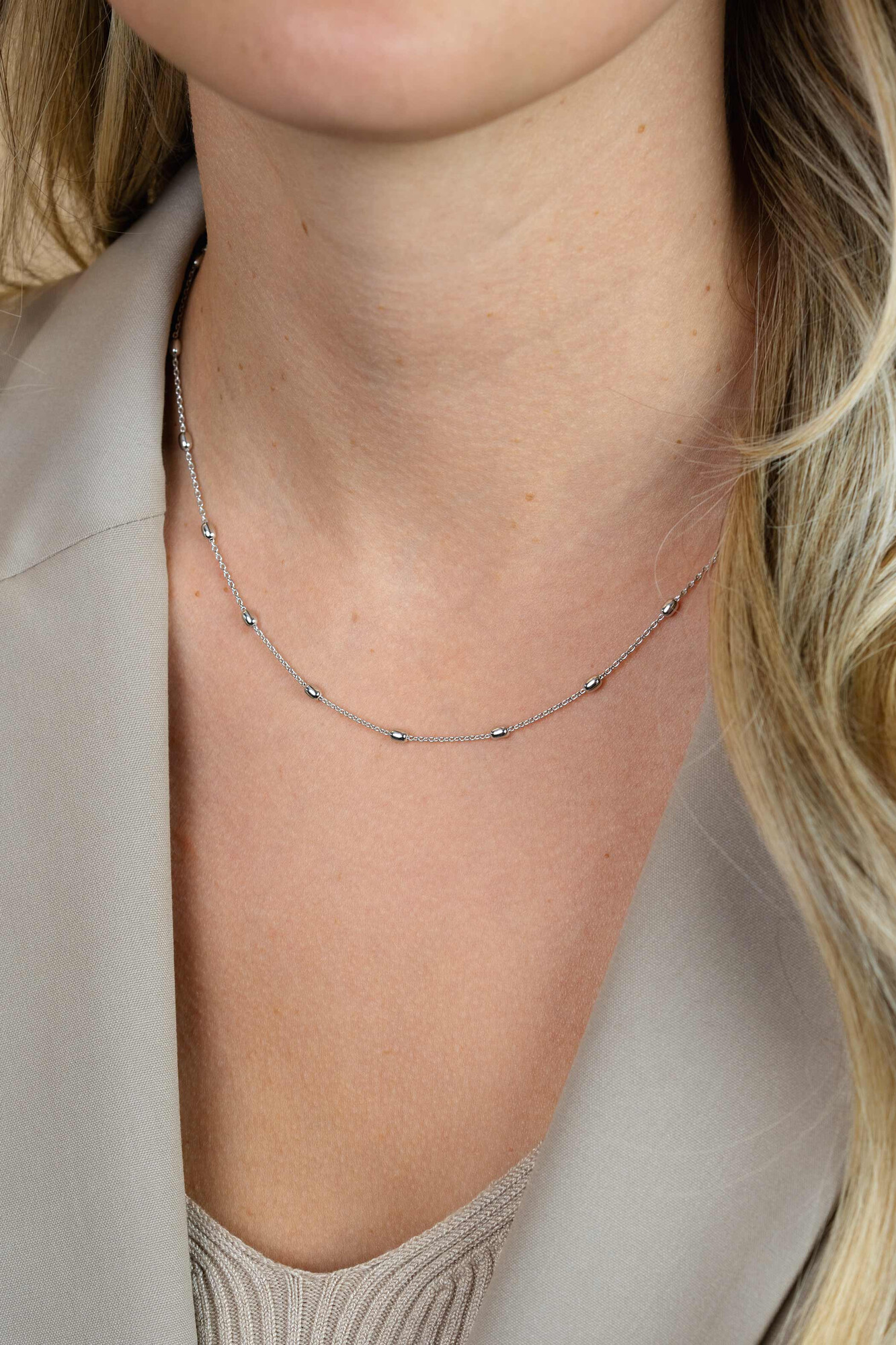 Zinzi zilveren fantasie ketting ovaal 45cm ZIC1232