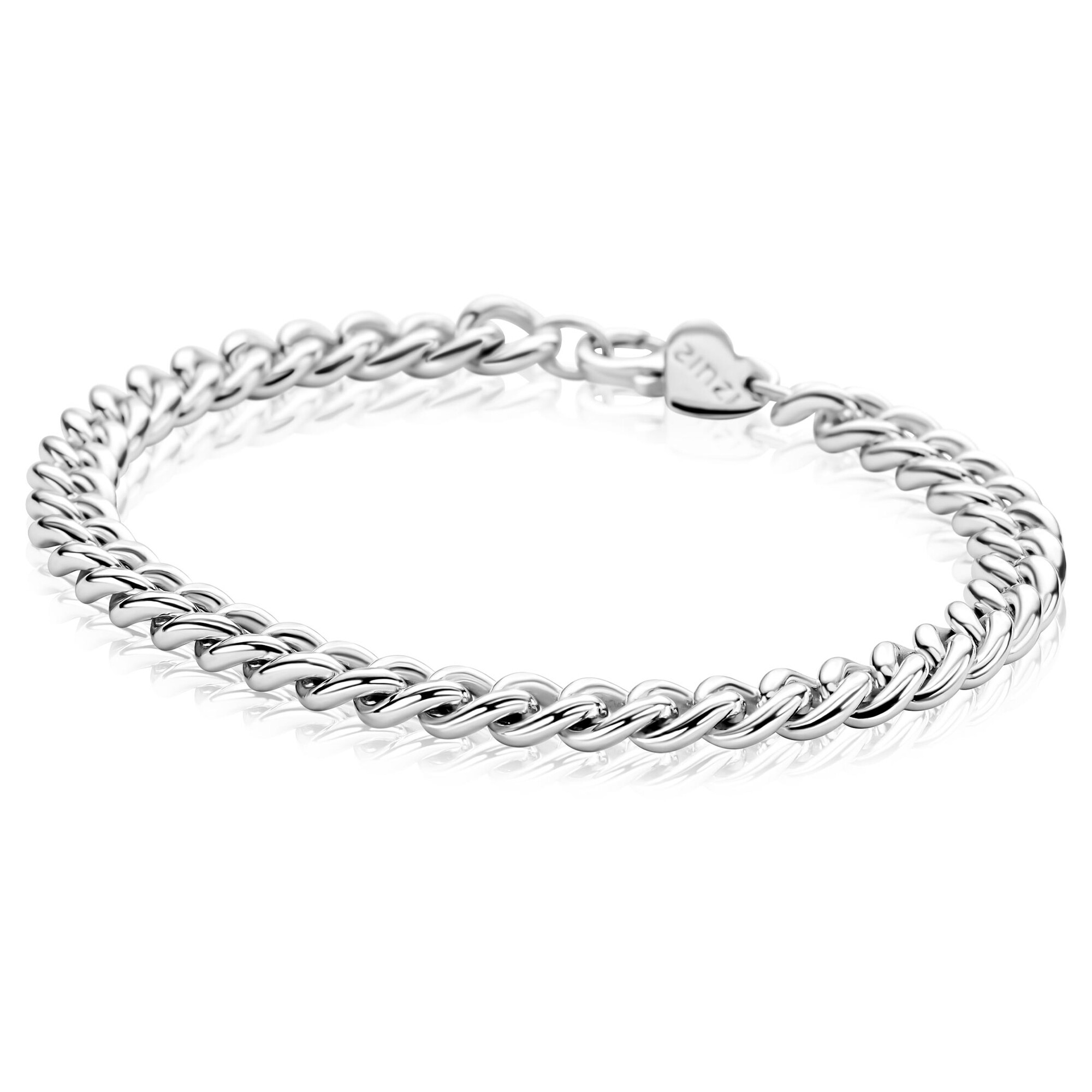 ZINZI zilveren massieve gourmet armband 6,3mm breed 19,5cm ZIA2852