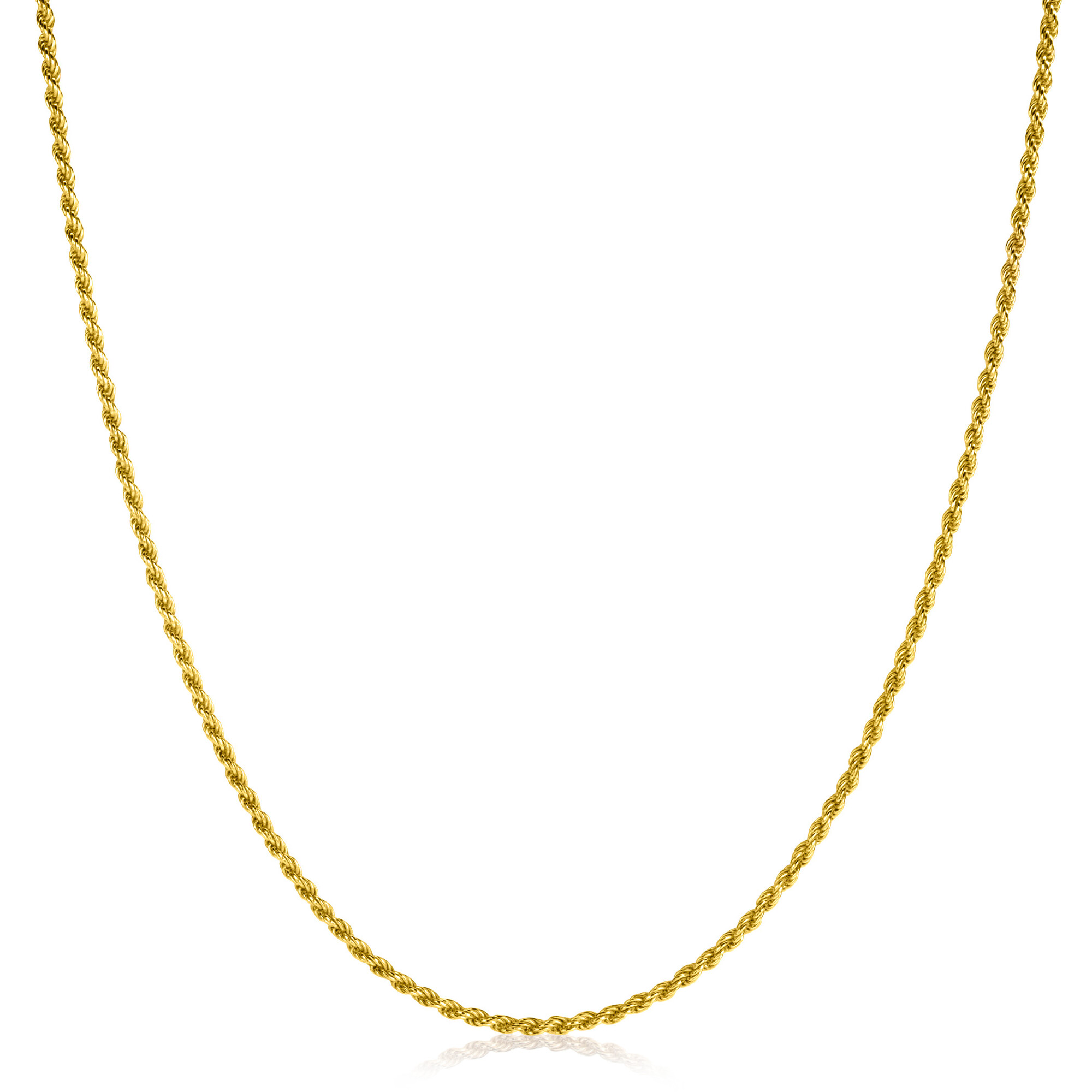 90cm ZINZI gold plated zilveren koord ketting ZILC-K90G