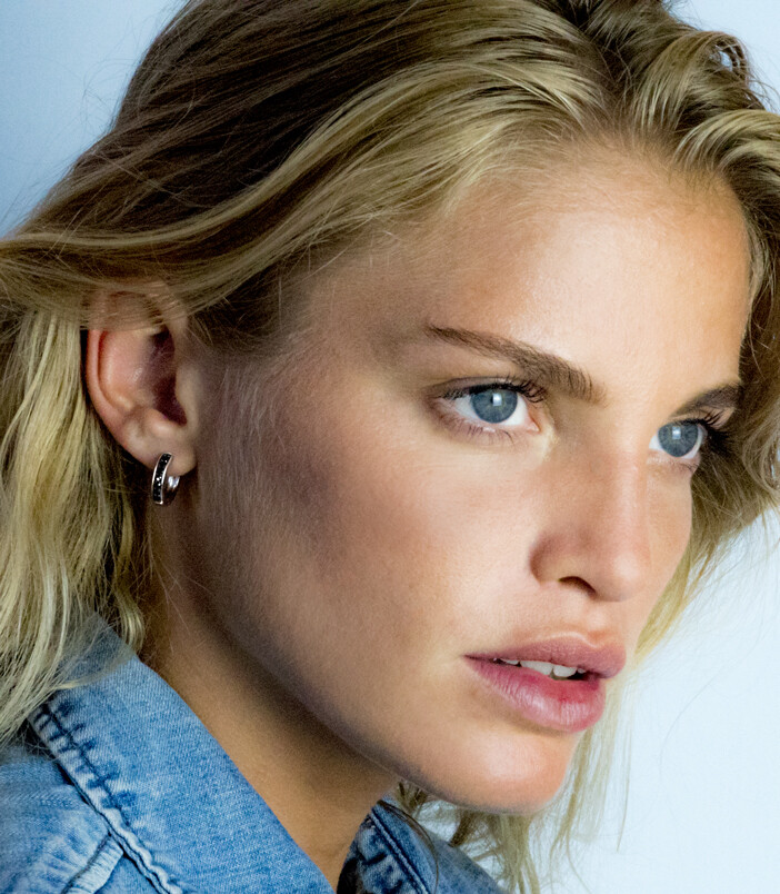 Zinzi zilveren oorringen 15 x 3mm zwart met luxe klapsluiting ZIO191B
