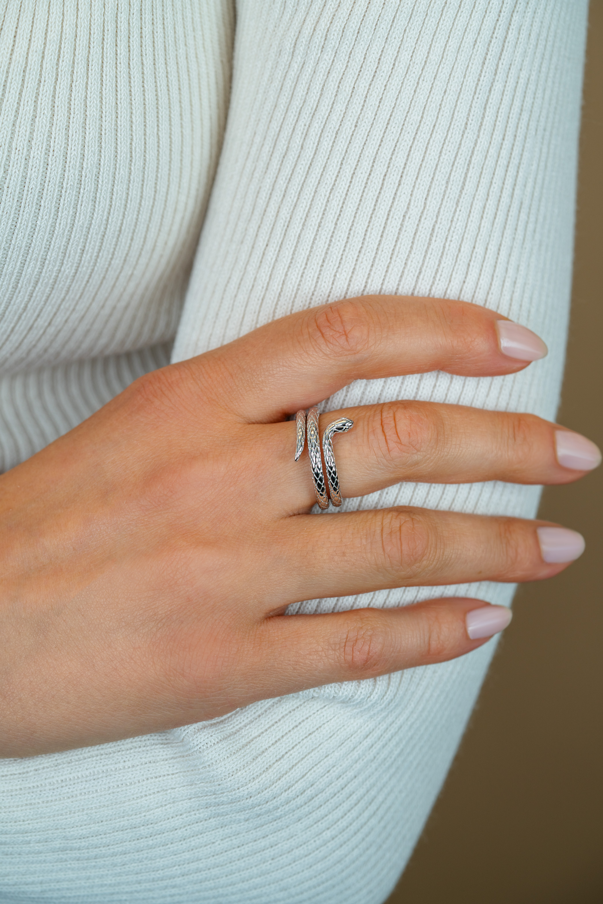 ZINZI zilveren multi-look ring (14mm breed) met slang ZIR2721