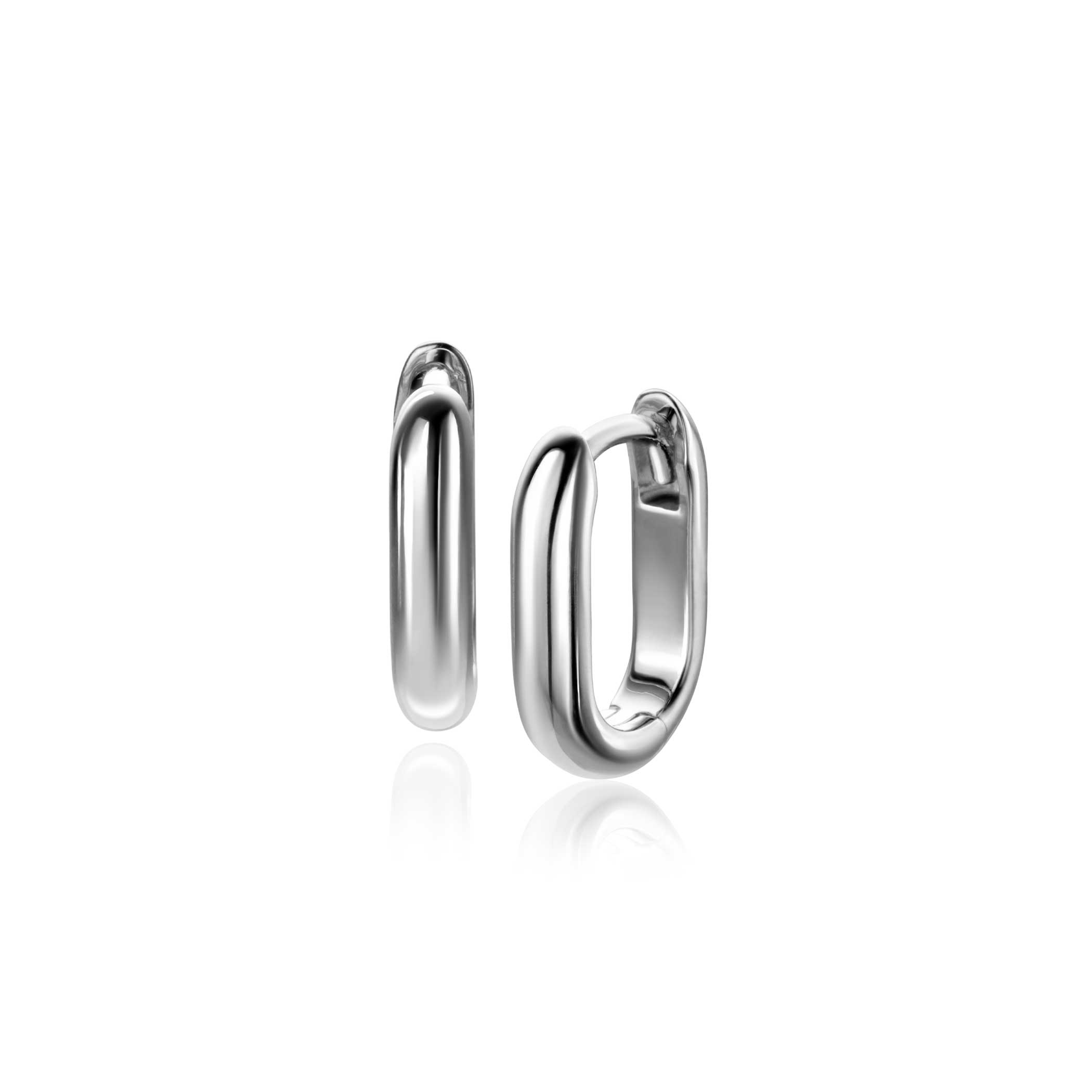 14,5mm ZINZI zilveren oorringen in ovale vorm met ronde buis 3mm breed ZIO2603