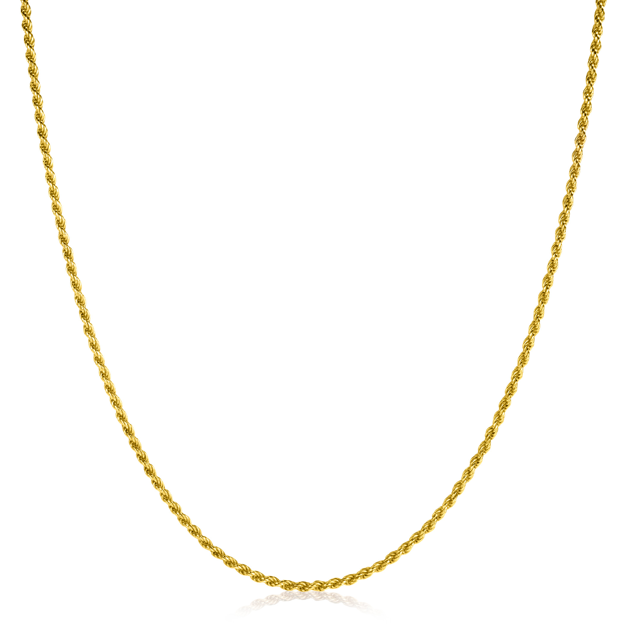45cm ZINZI gold plated zilveren koord ketting ZILC-K45G