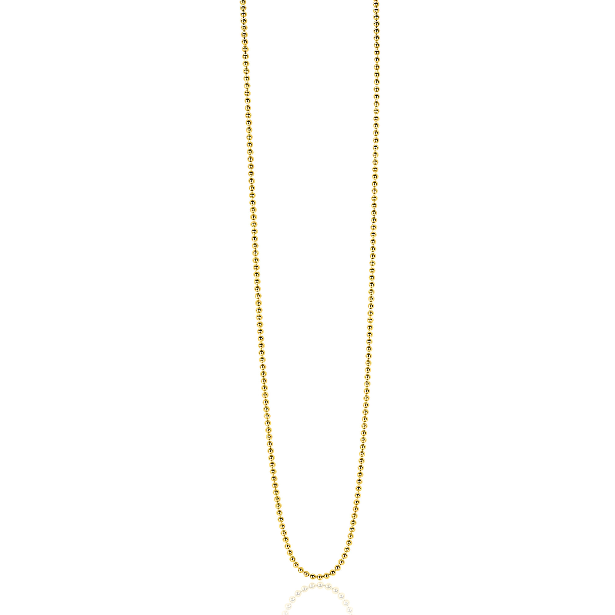 60cm ZINZI zilveren bolletjes ketting geel verguld ZILC-B60G