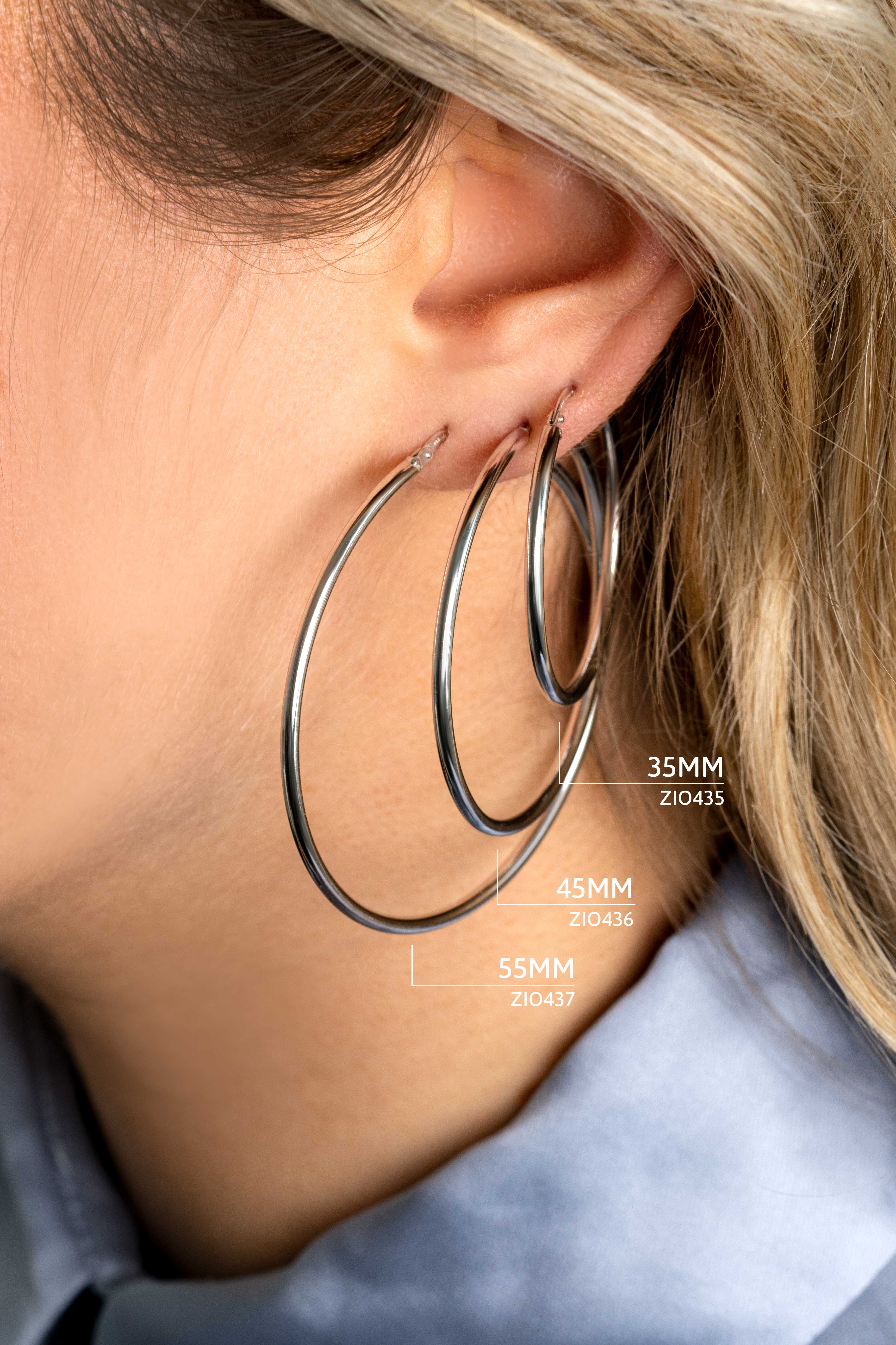 ZINZI zilveren oorringen 45 x 2mm glad ZIO436
