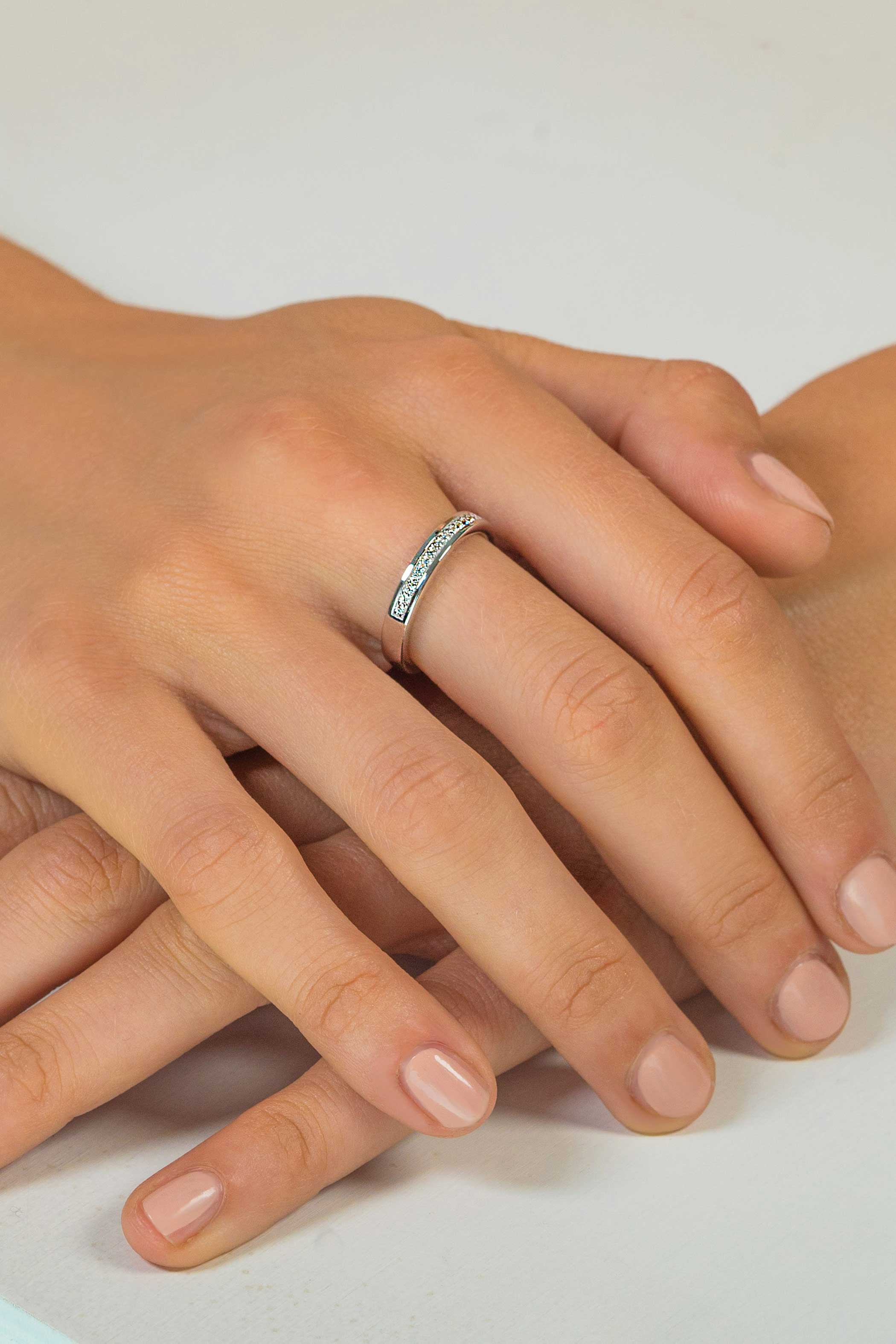 ZINZI zilveren aanschuifring wit ZIR1476C