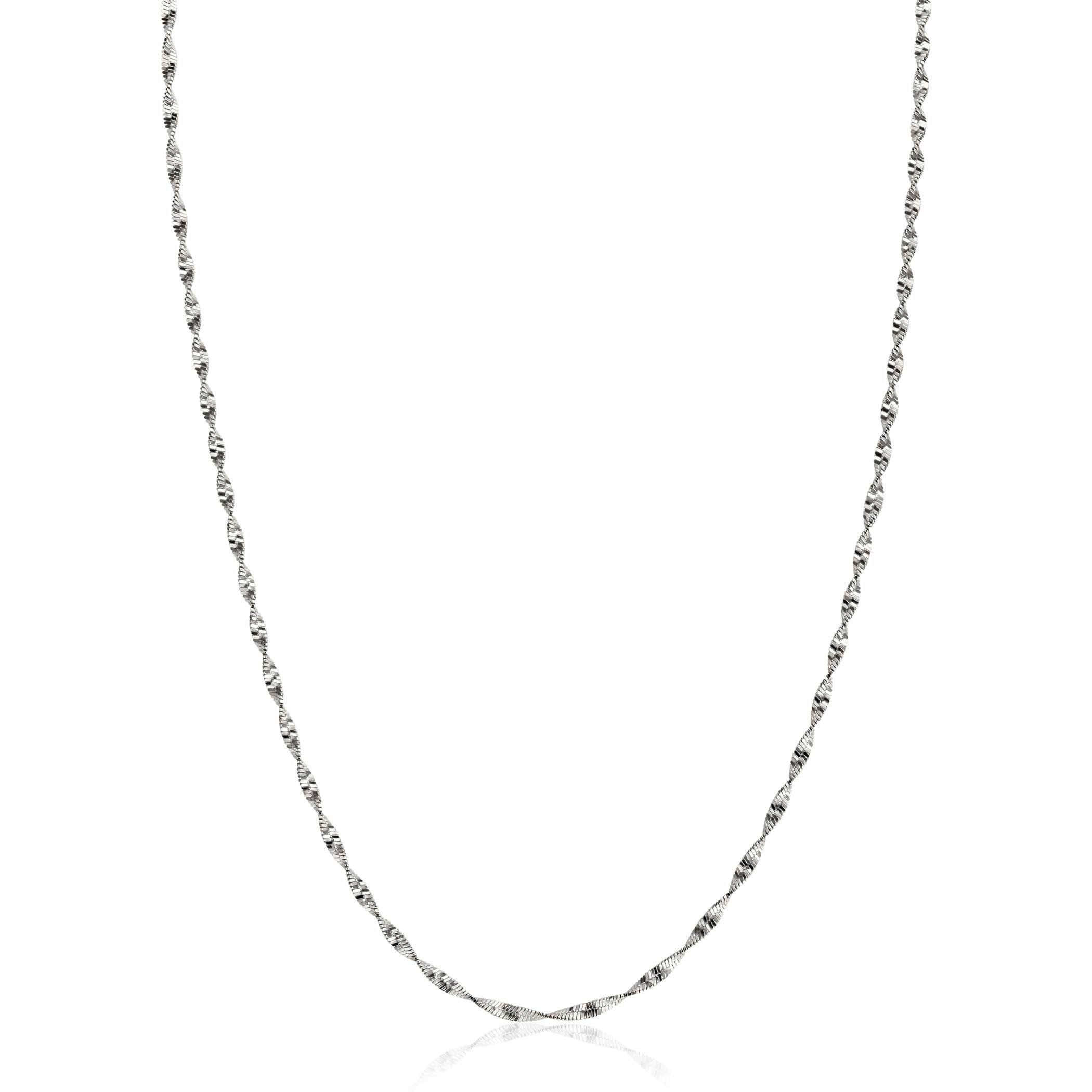 ZINZI zilveren ketting met glinsterende gedraaide schakels 1,9mm breed 43-45cm ZIC2585
