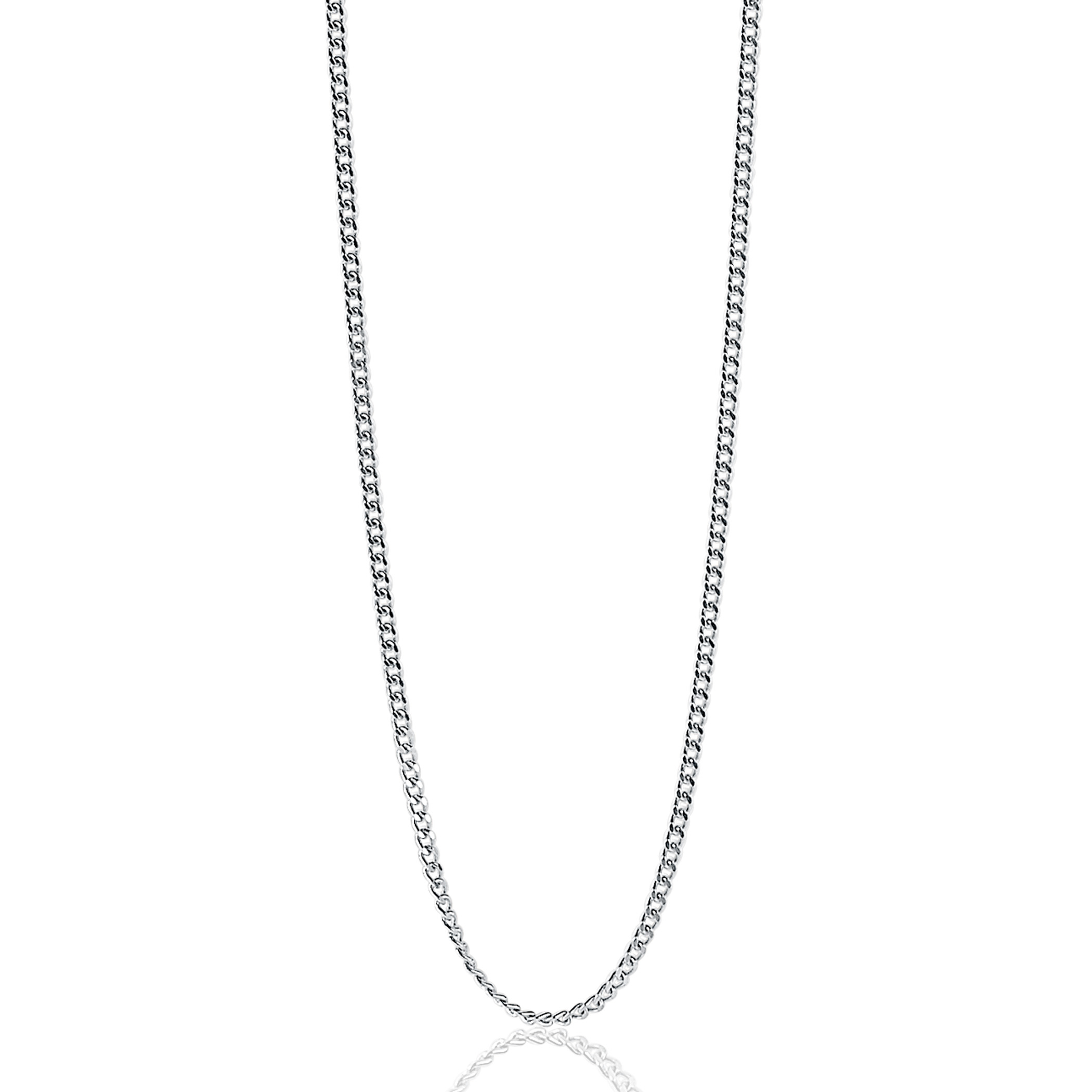 60cm ZINZI zilveren gourmet ketting. ZILC-G60