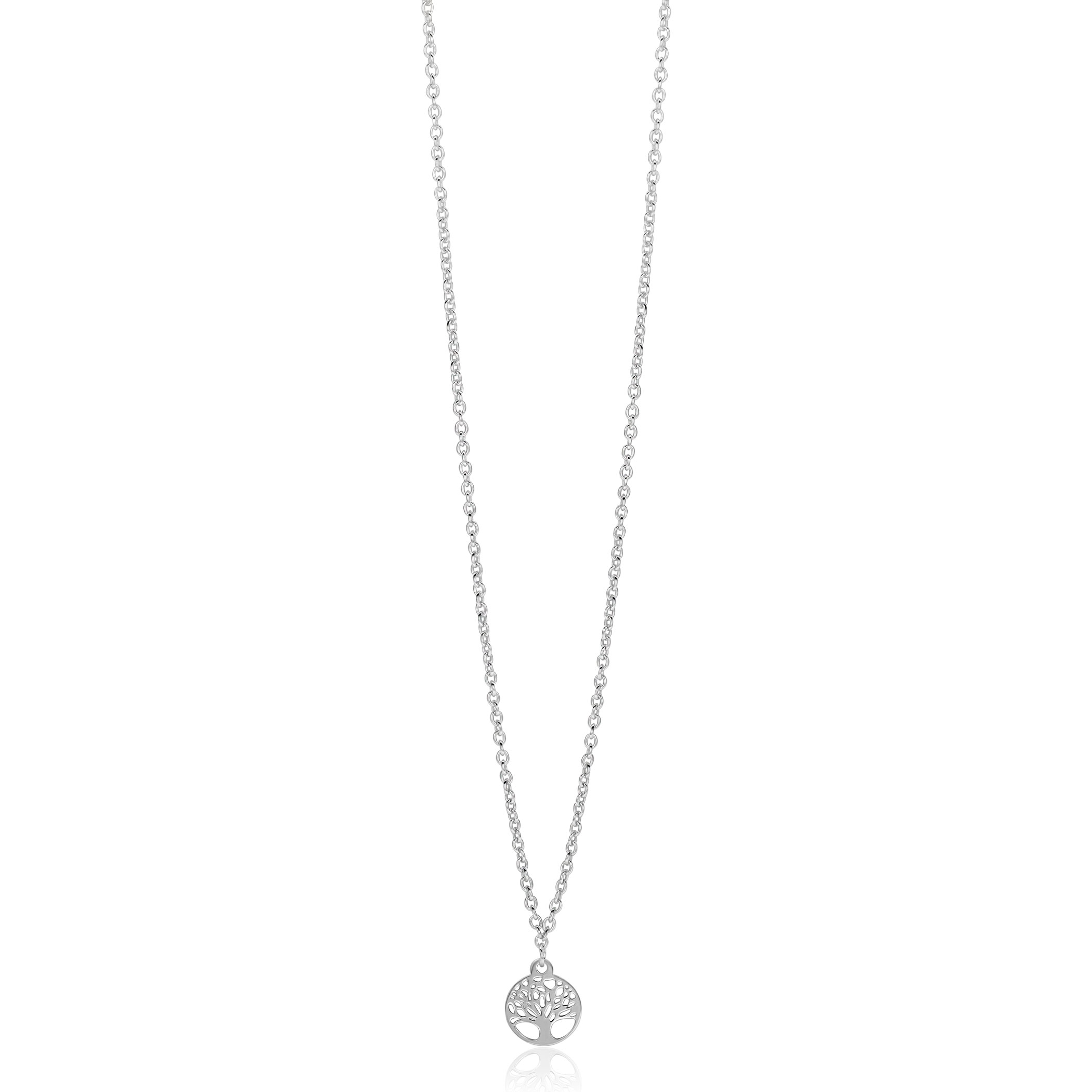 ZINZI zilveren ketting met levensboom hanger 8mm 42-45cm ZIC-BF139
