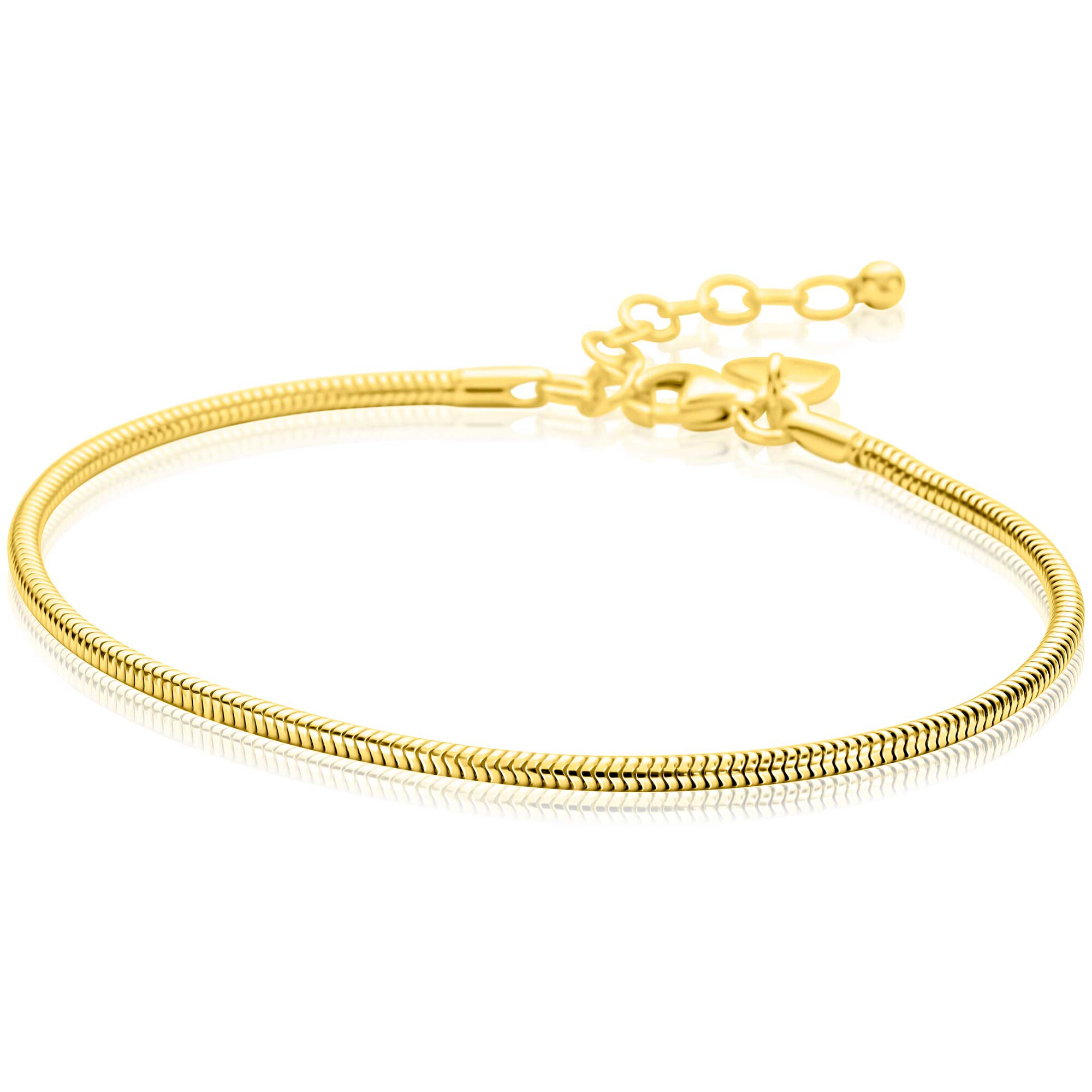 ZINZI gold plated zilveren ronde slangen armband (2mm breed) 17-21cm ZIA2849G