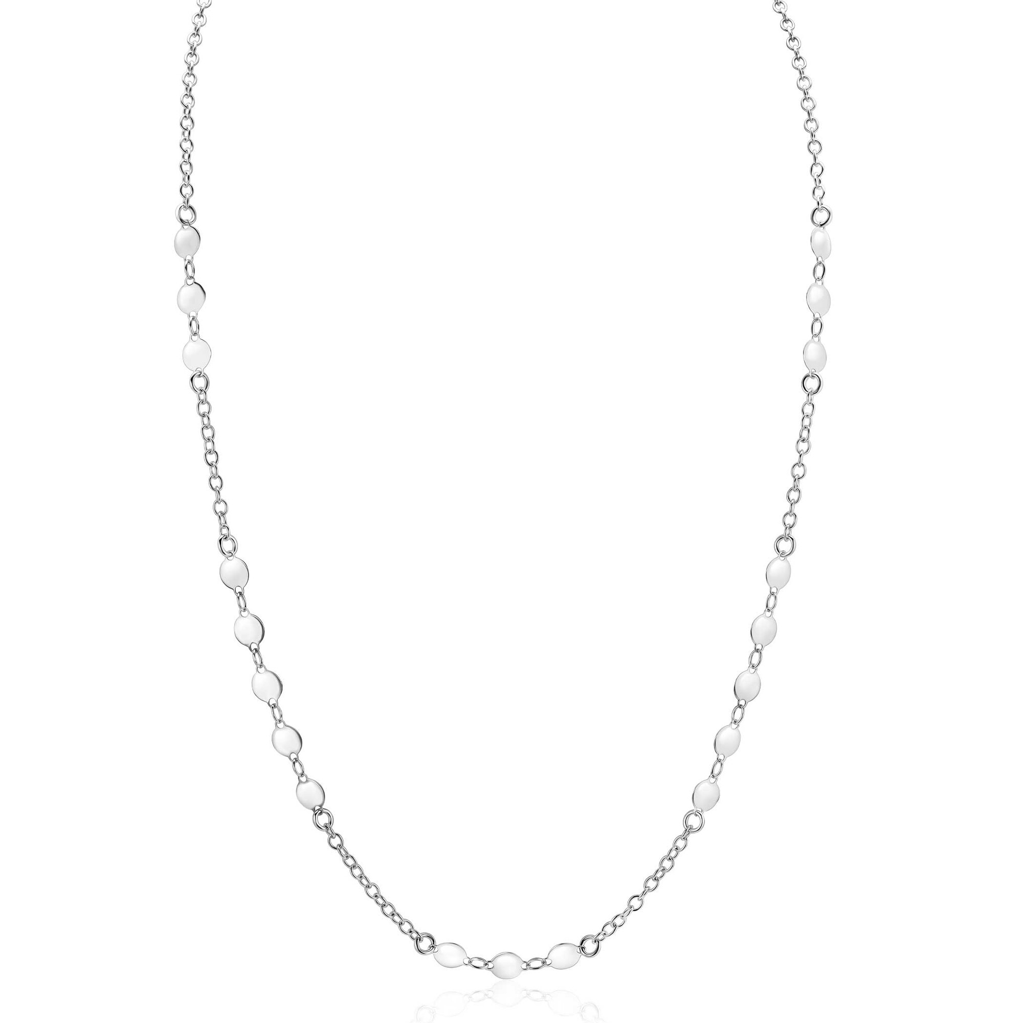 ZINZI zilveren ketting met gladde ronde elementen 4mm 42-45 cm ZIC-BF151
