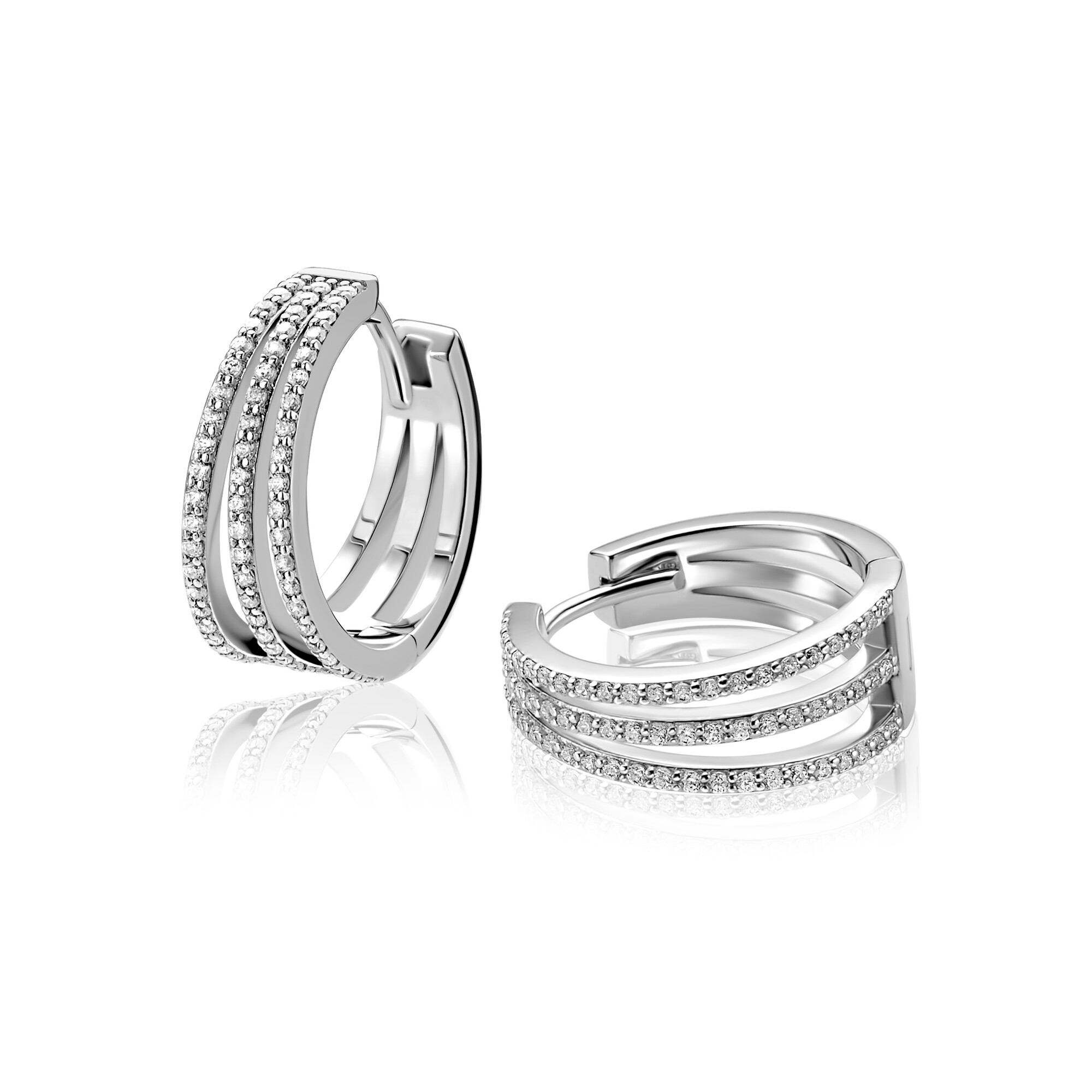 18mm ZINZI zilveren  multi-look oorringen met luxe scharniersluiting 7mm breed ZIO2727L