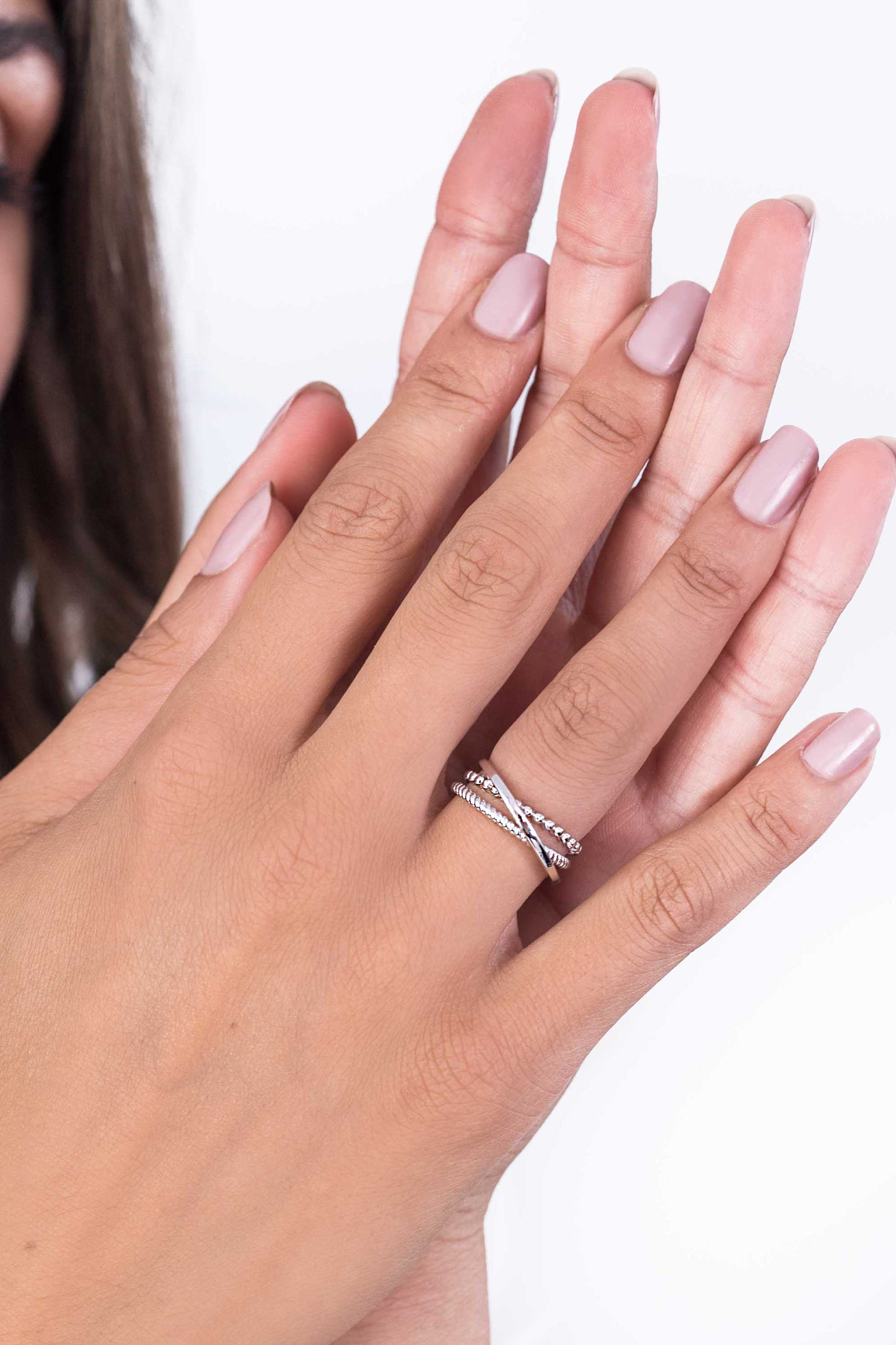 ZINZI zilveren cross-over ring ZIR1361C