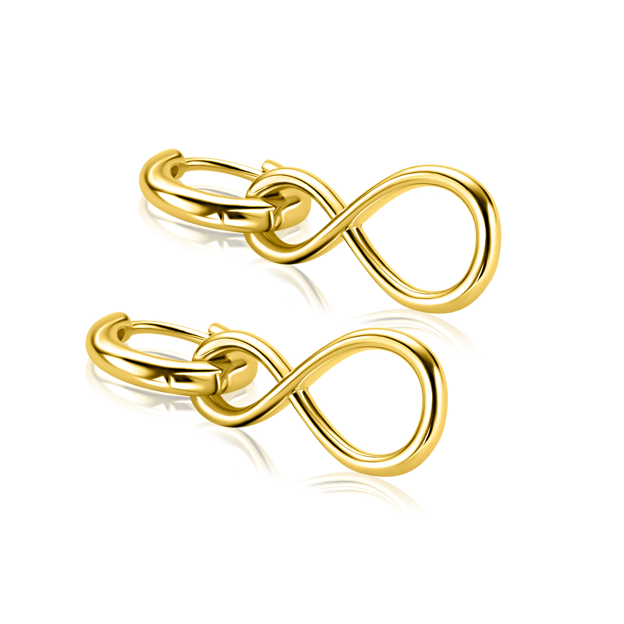 20mm ZINZI gold plated zilveren oorbedels infinity ZICH2717G (zonder oorringen)
