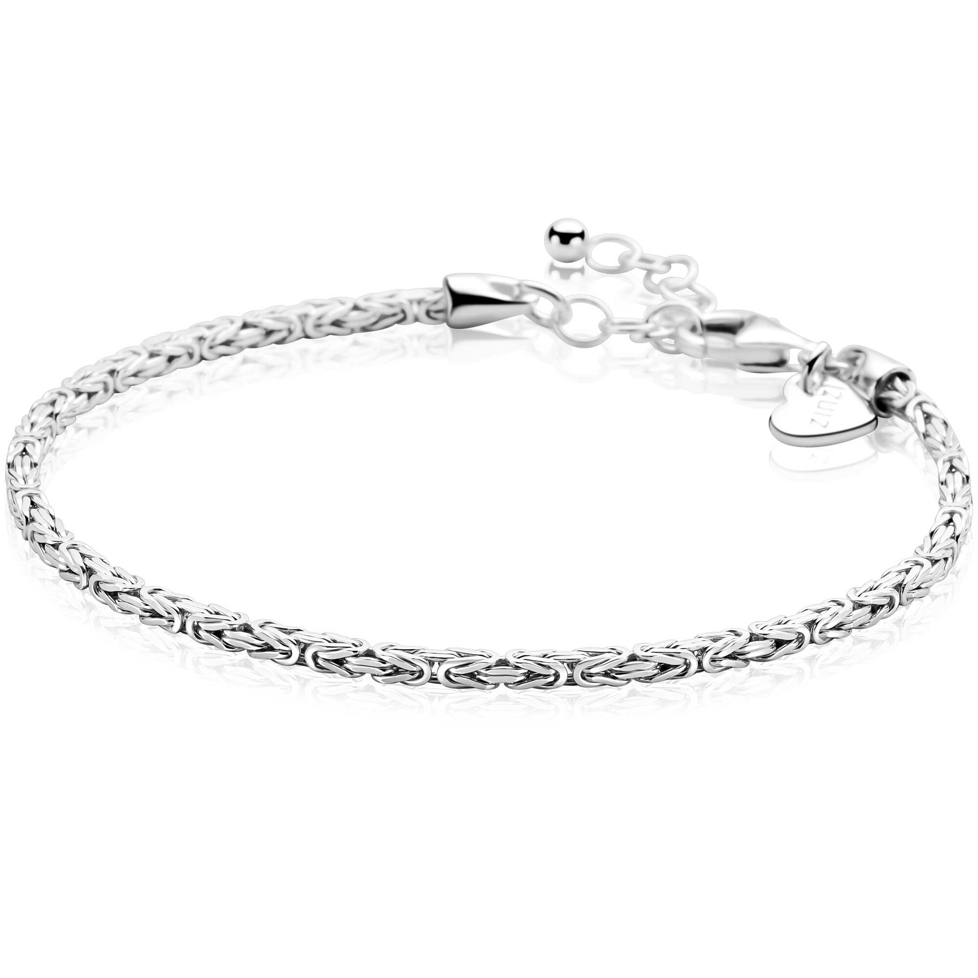 ZINZI zilveren massieve koningsschakel armband (2mm breed) 17-20cm ZIA2846