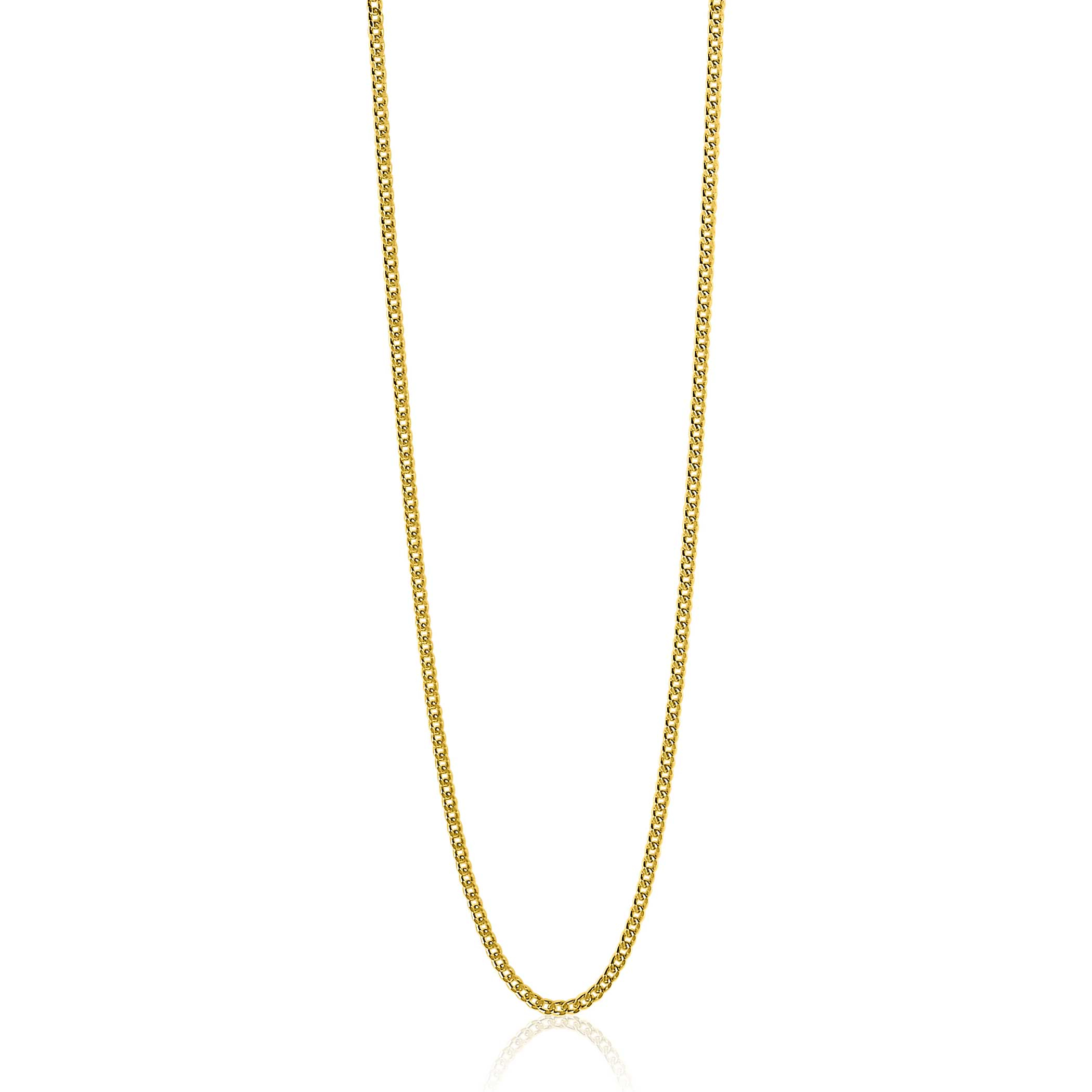 60cm ZINZI zilveren gourmet ketting gold plated. ZILC-G60G
