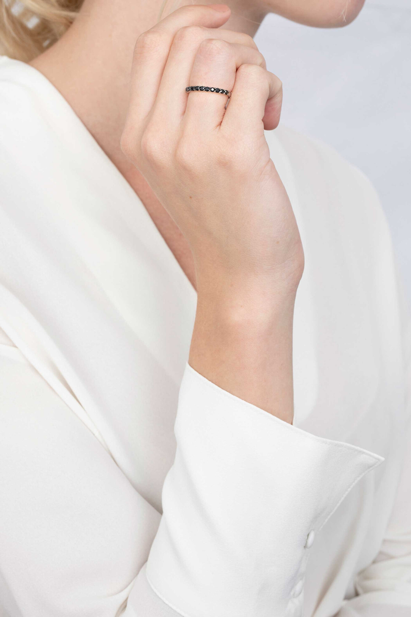 ZINZI zilveren ring zwart ZIR827ZC