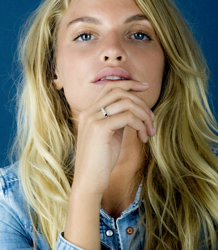 ZINZI zilveren aanschuifring wit ZIR1311C