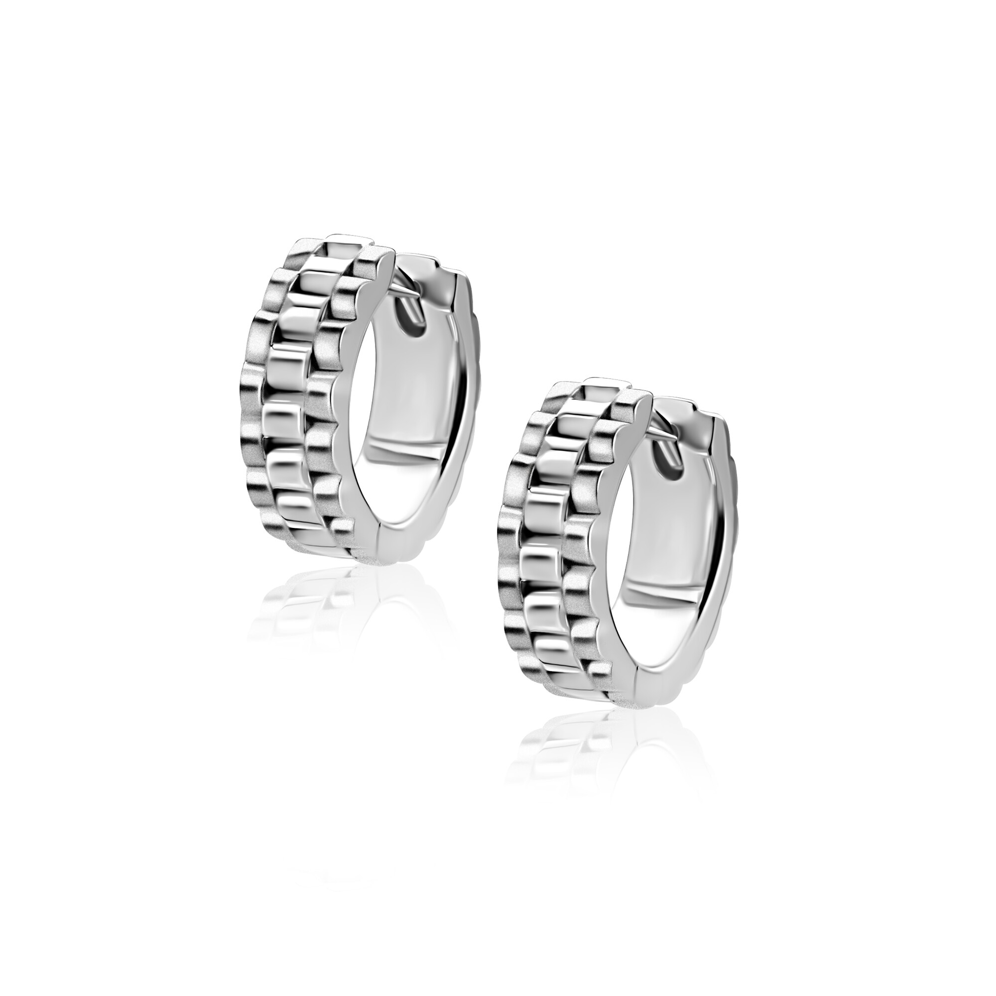 15mm ZINZI zilveren rolex-style oorringen met luxe scharniersluiting (5mm breed) ZIO2736