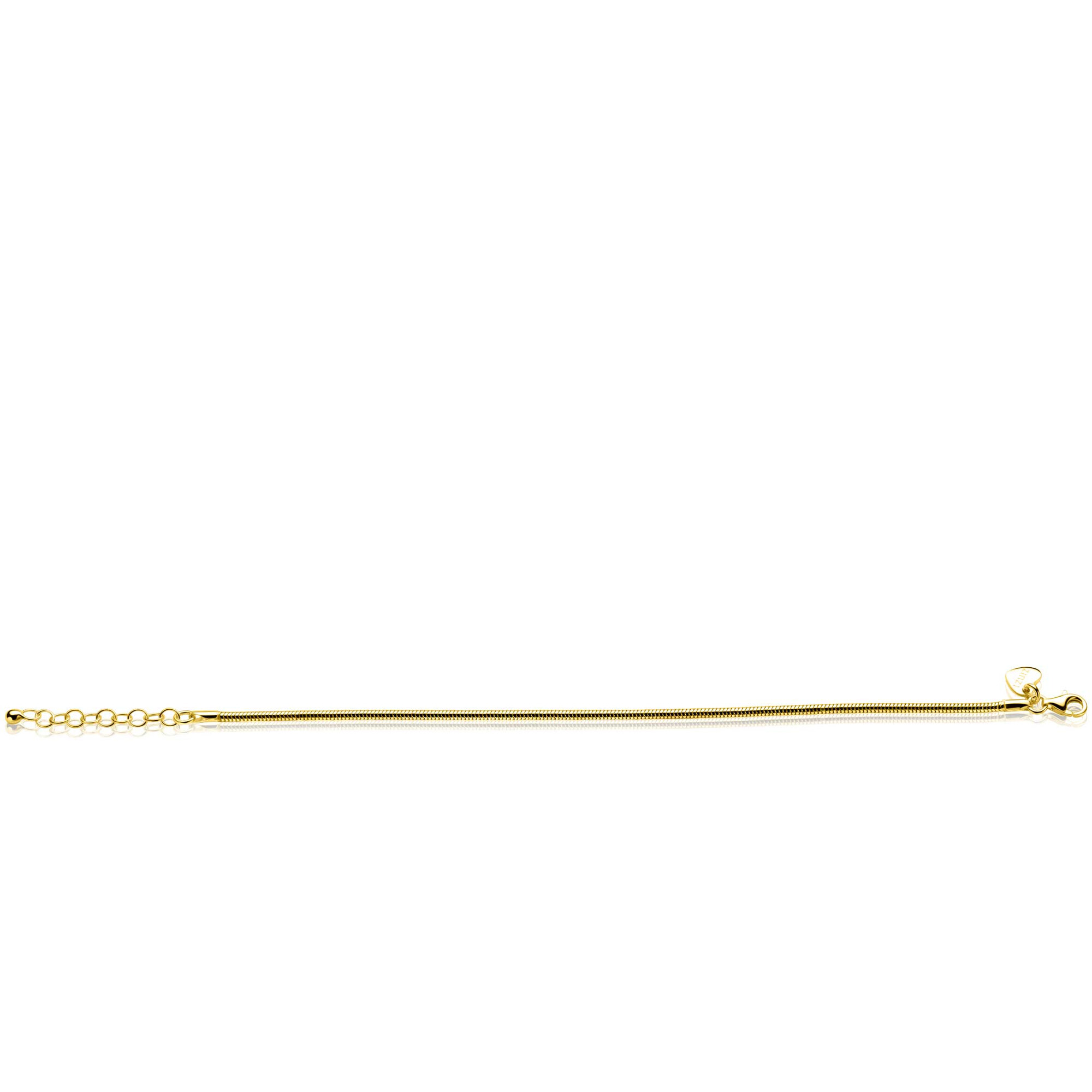 ZINZI gold plated zilveren ronde slangen armband (2mm breed) 17-21cm ZIA2849G