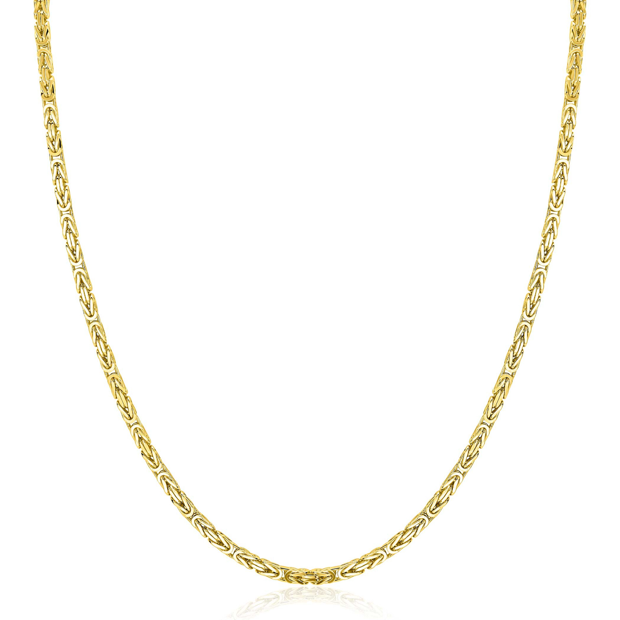 ZINZI gold plated zilveren massieve koningsschakel ketting (2mm breed) 42-45cm ZIC2846G