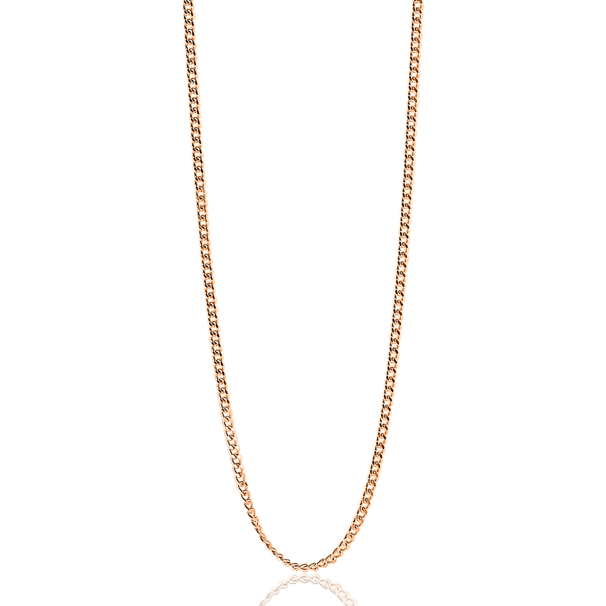 80cm ZINZI zilveren gourmet ketting rosé verguld ZILC-G80R