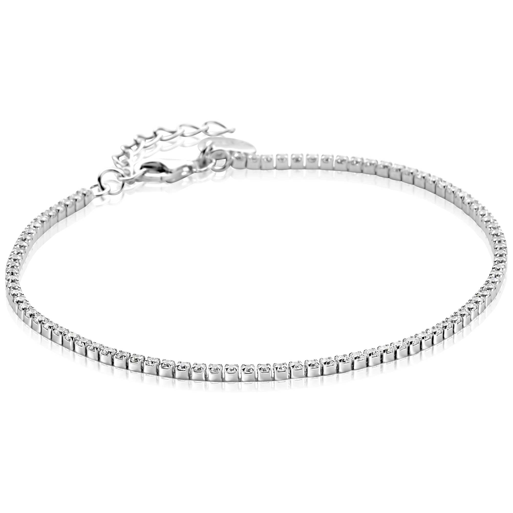 ZINZI zilveren tennis armband 1,7mm breed met rijzetting witte zirconia's ZIA2794
