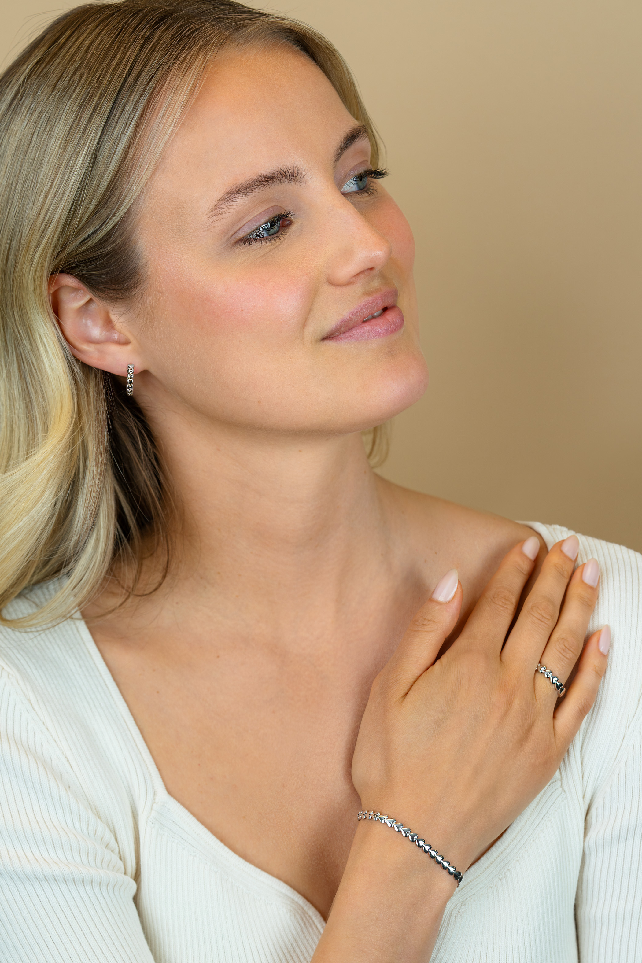 ZINZI zilveren armband hartjes 4,5mm breed ZIA1798