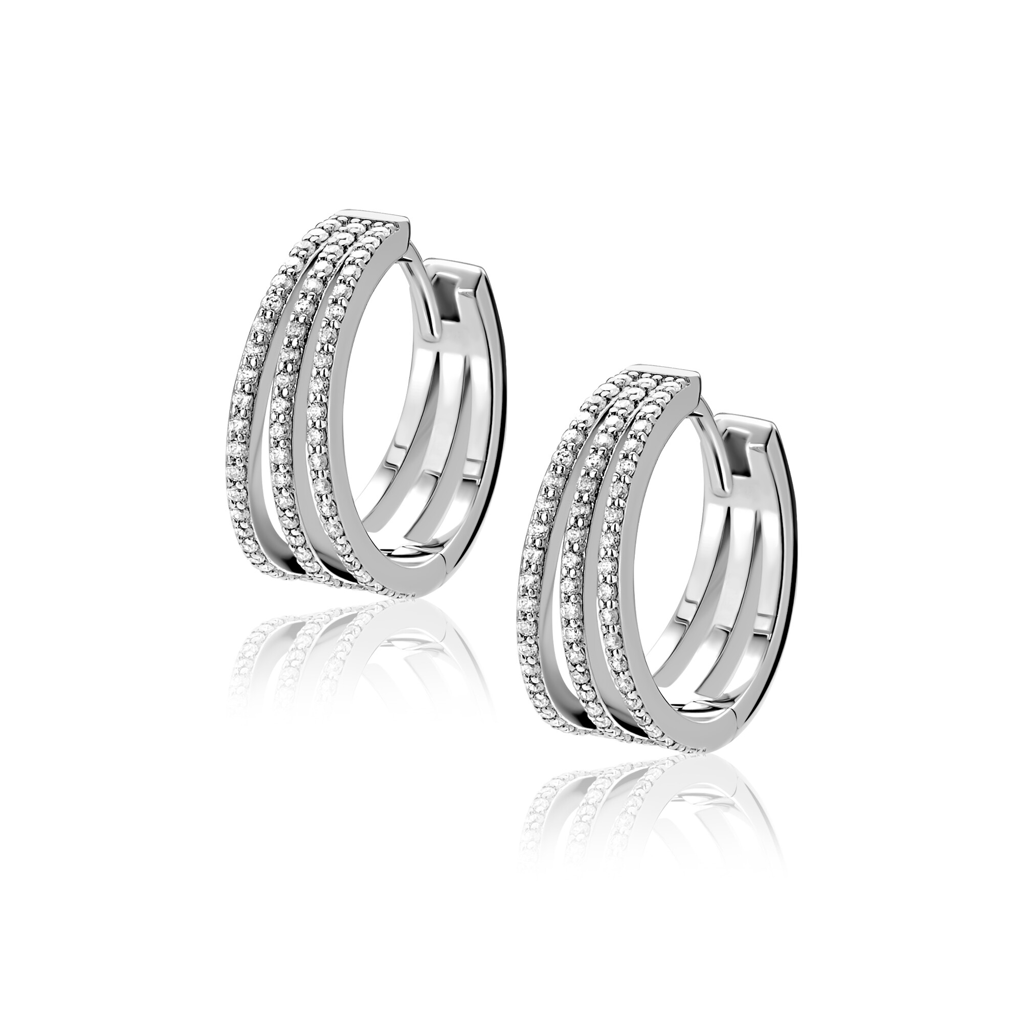 18mm ZINZI zilveren  multi-look oorringen met luxe scharniersluiting 7mm breed ZIO2727L