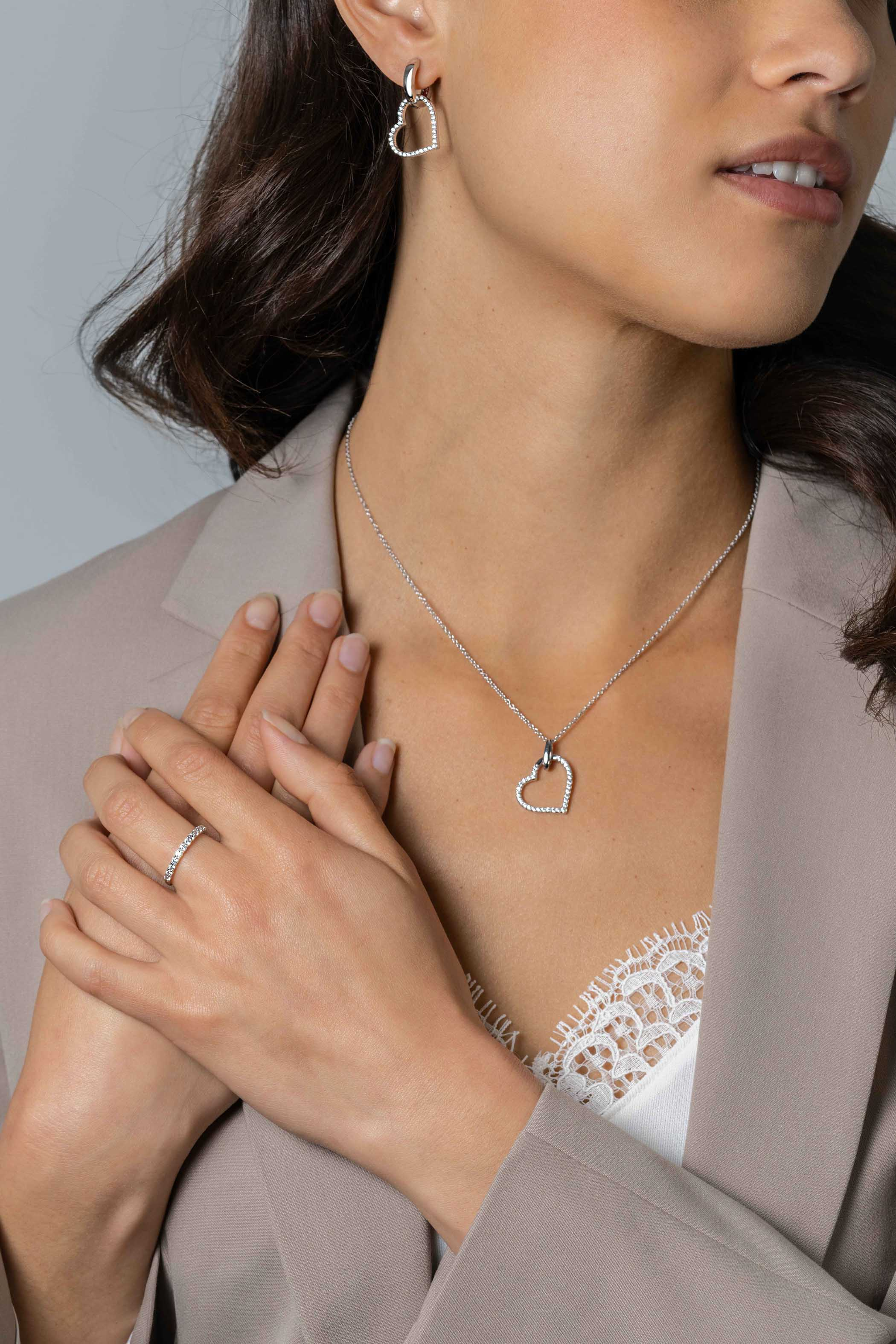 ZINZI zilveren ring wit ZIR827C