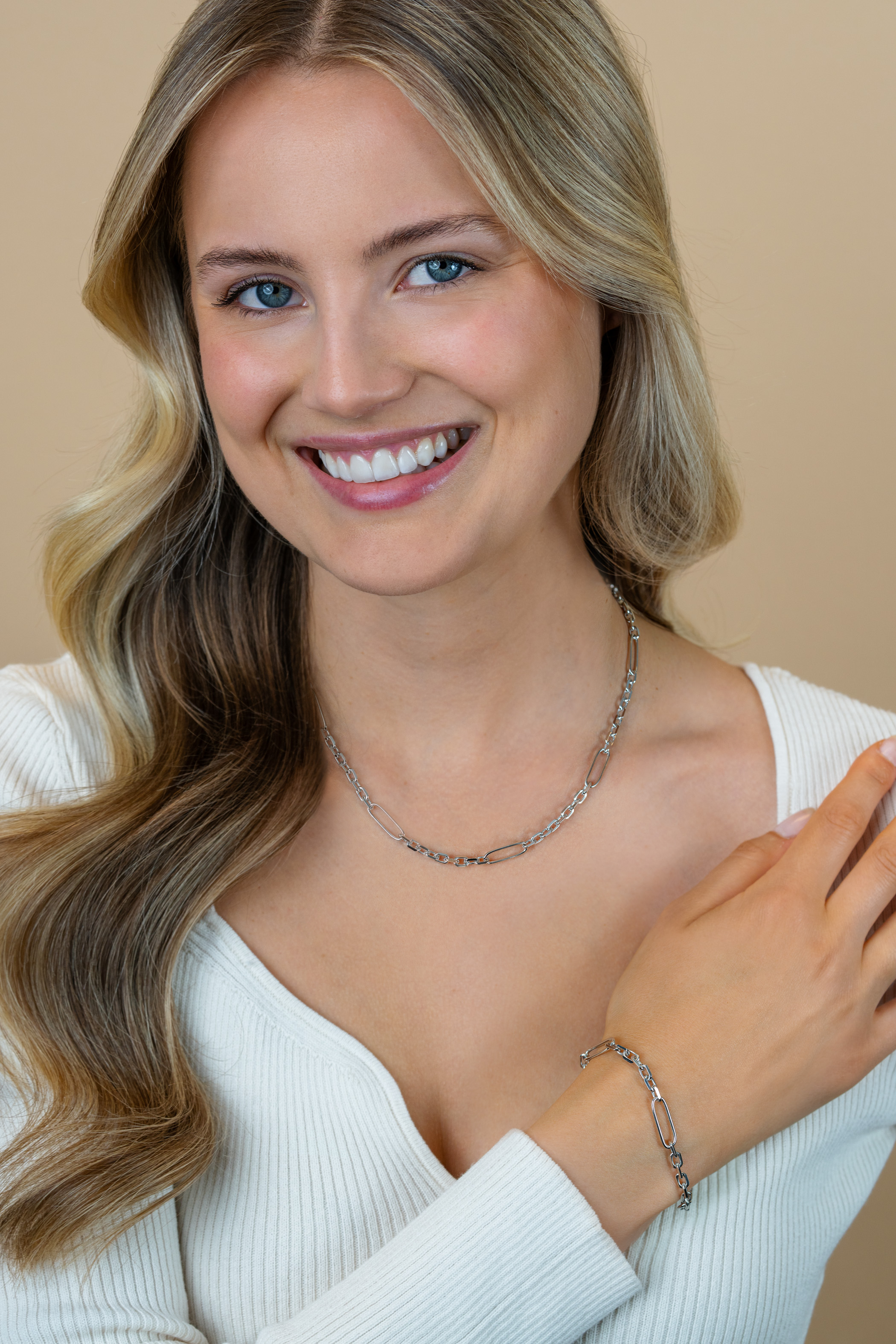 ZINZI zilveren schakelarmband met drie lange ovale schakels 5,5mm breed 18-21cm ZIA2711